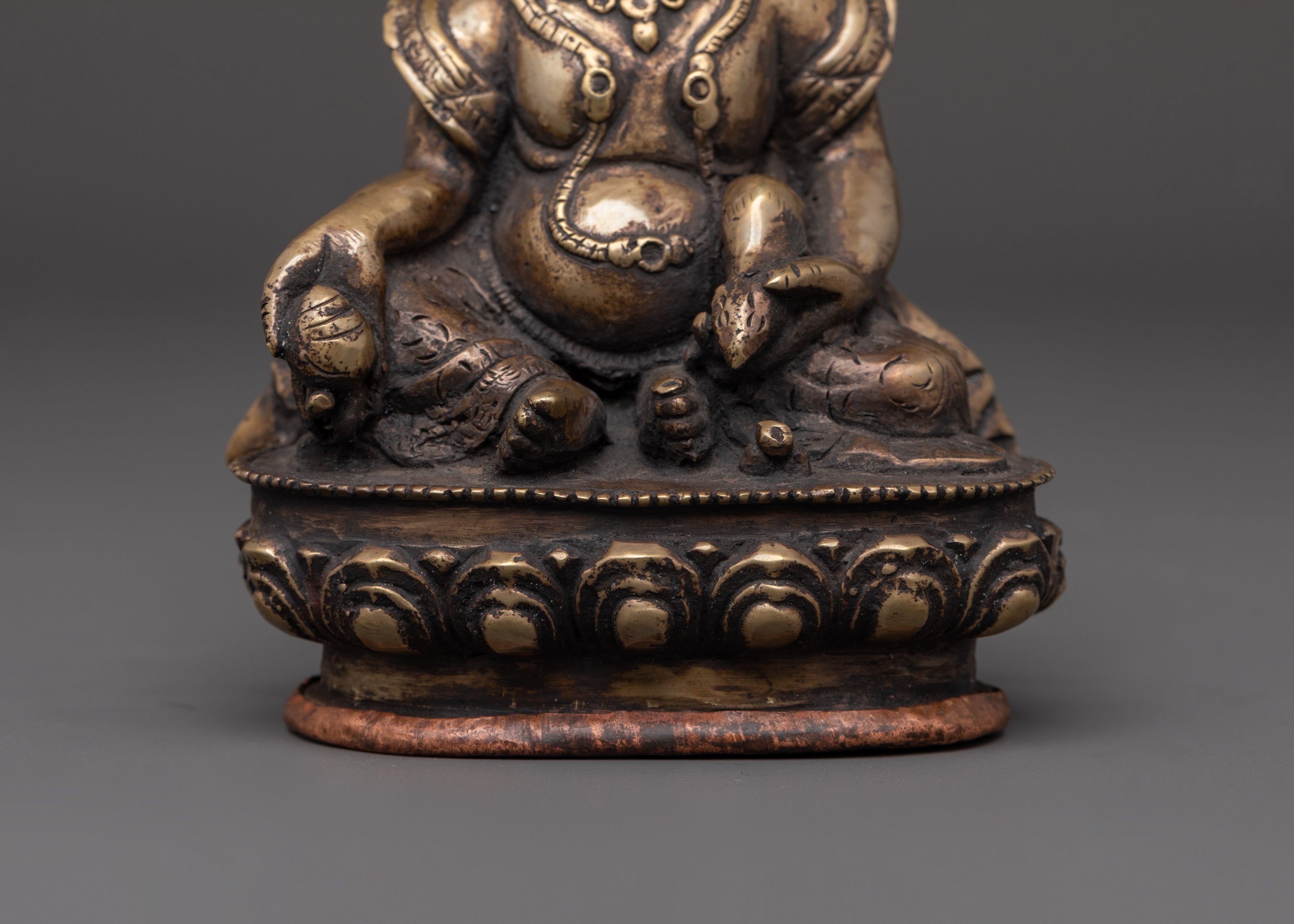 Dzambhala Wealth Deity Bronze Statue | Perfect for Home Altars and Prosperity Rituals