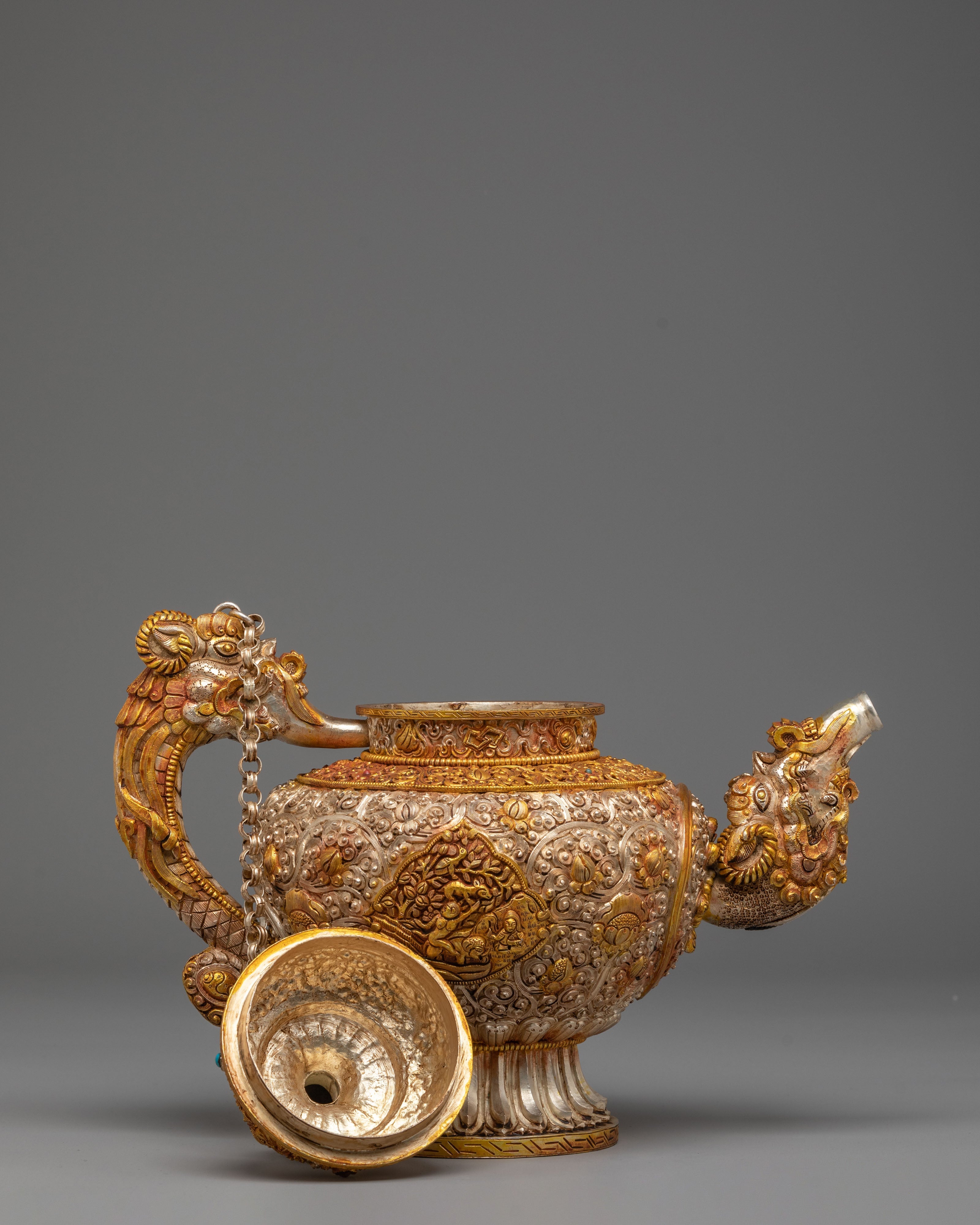 Handcrafted Buddhist Ritual Teapot | Himalayan Sacred Vessel