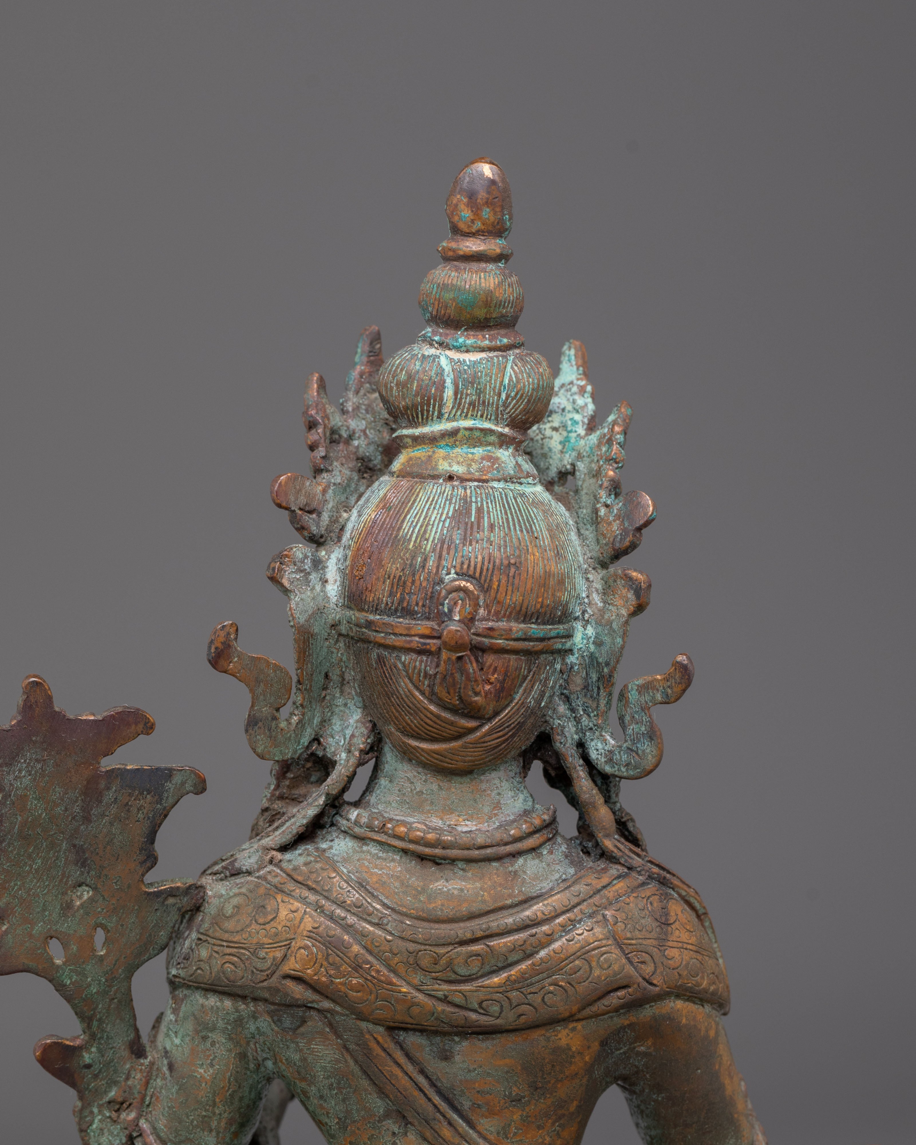 Oxidized Copper Statue of Green Tara | Enlightened Tara