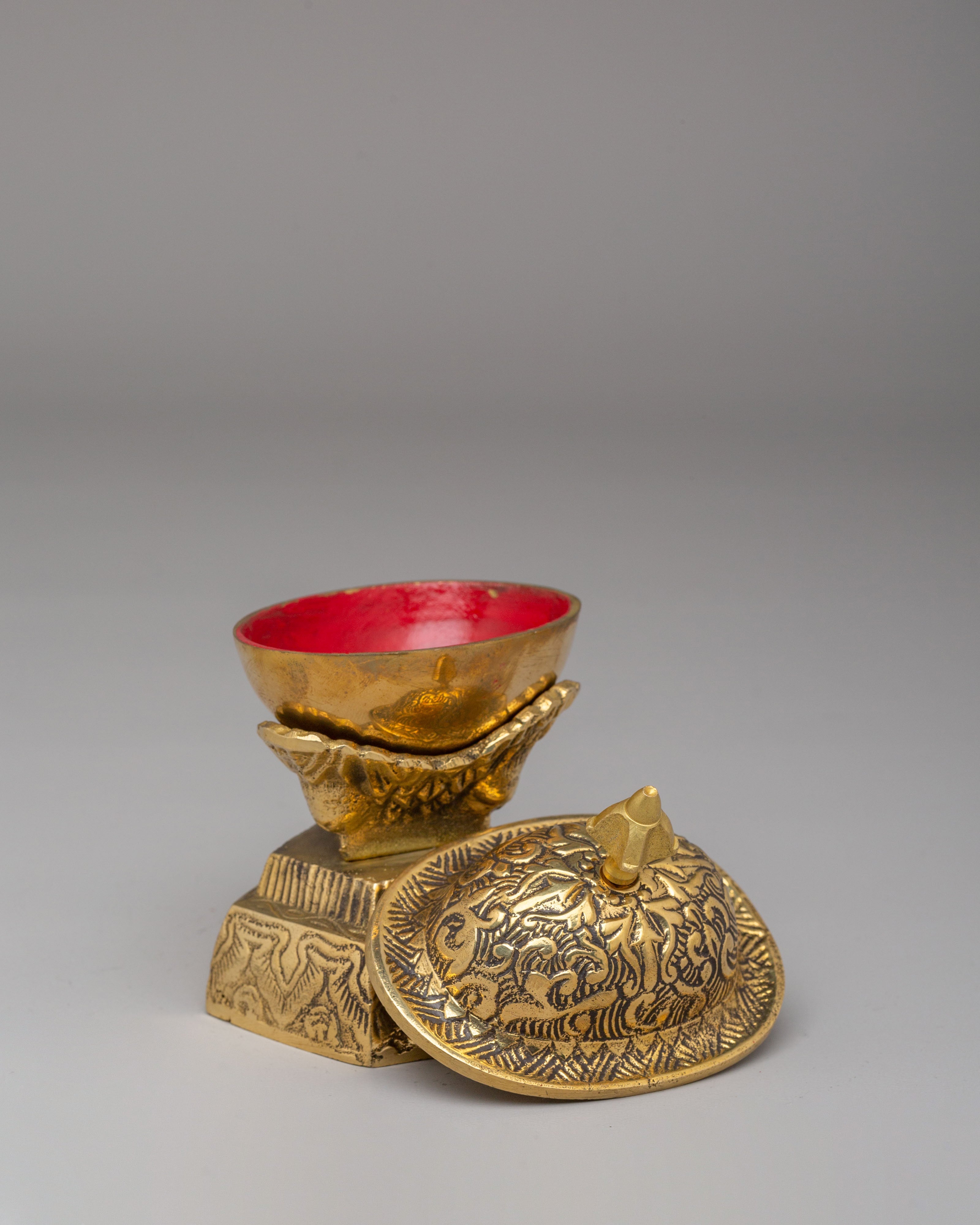 Tibetan Kapala Vessel | Handcrafted Brass Ritual and Altar Object