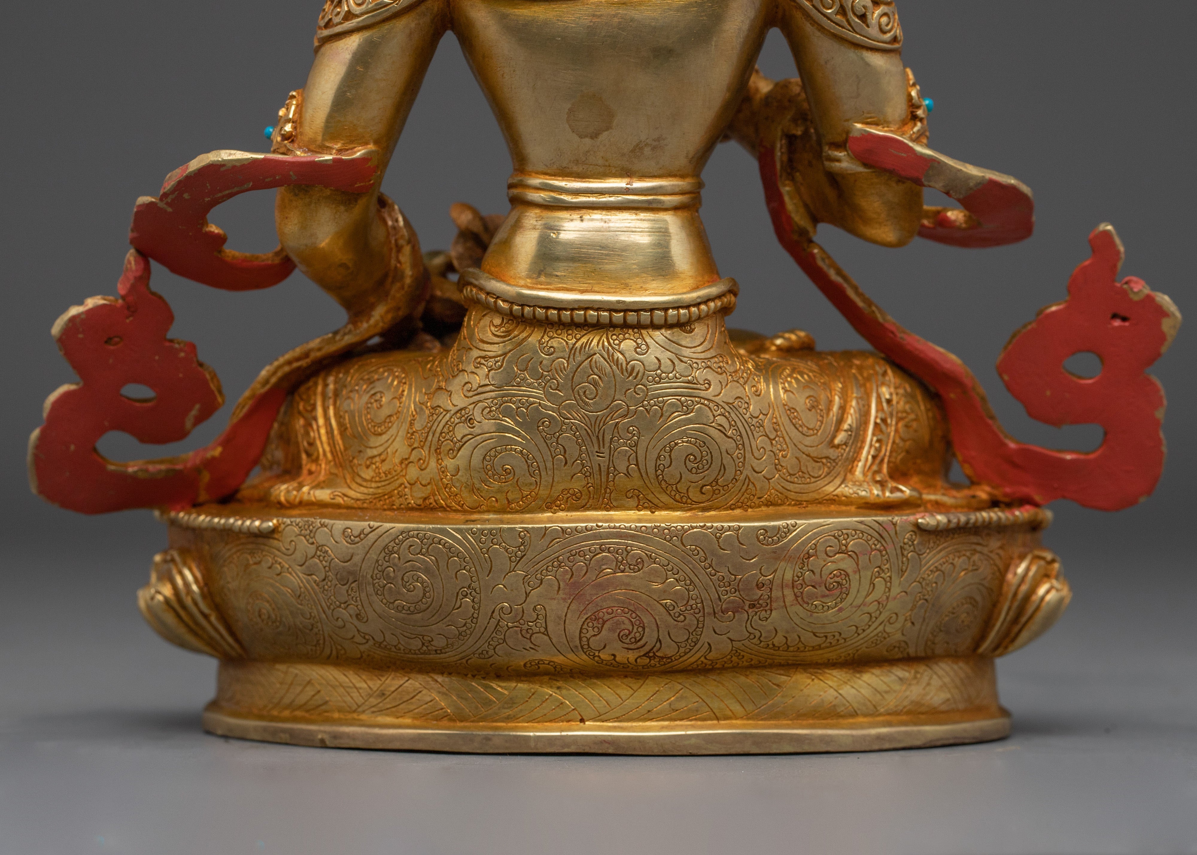 Tibetan 24K Gold Gilded Vajrasattva statue | Copper Buddhist Sculpture Spiritual Decor