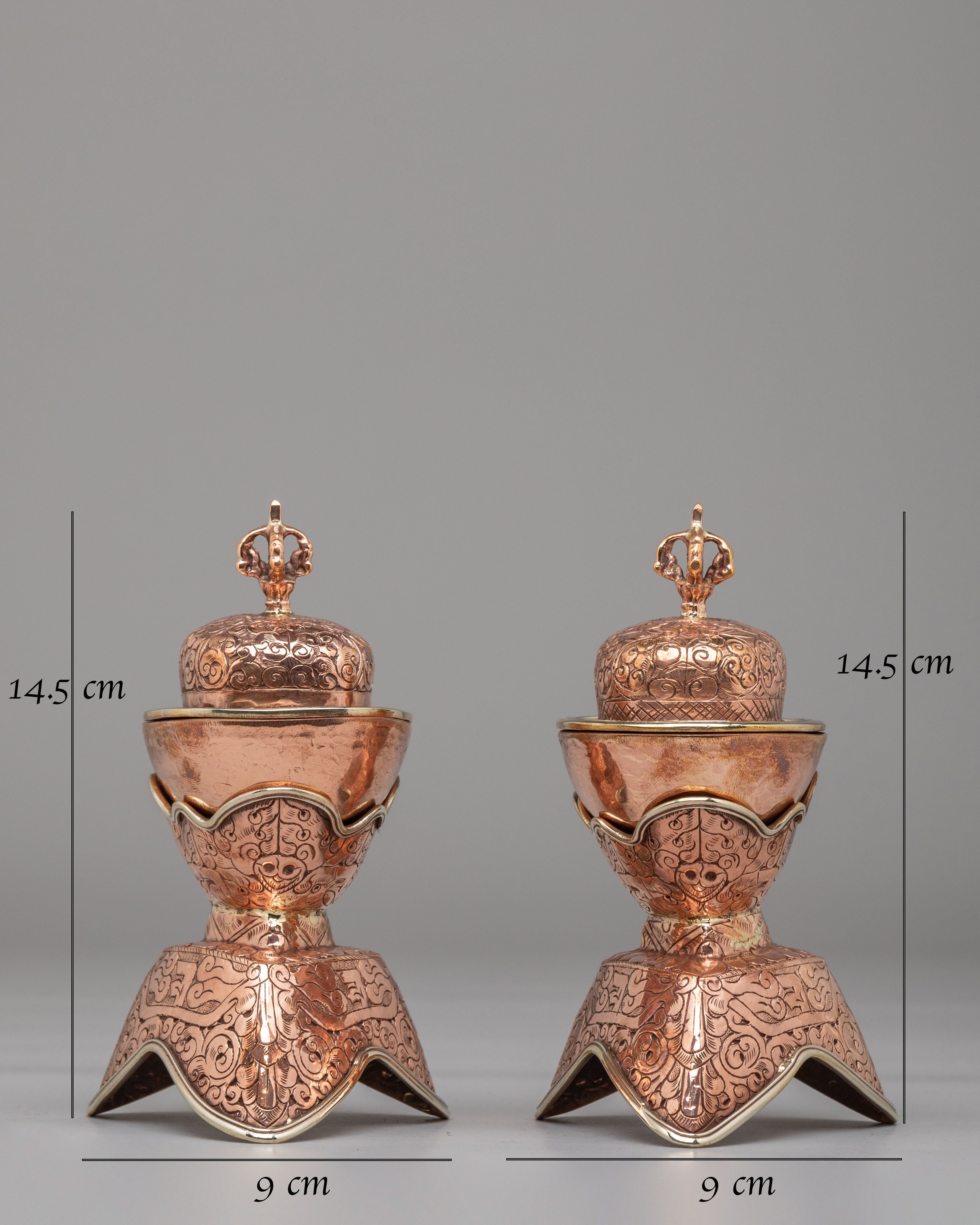 Ceremonial Kapala Set | Traditional Buddhist Ritual Vessels
