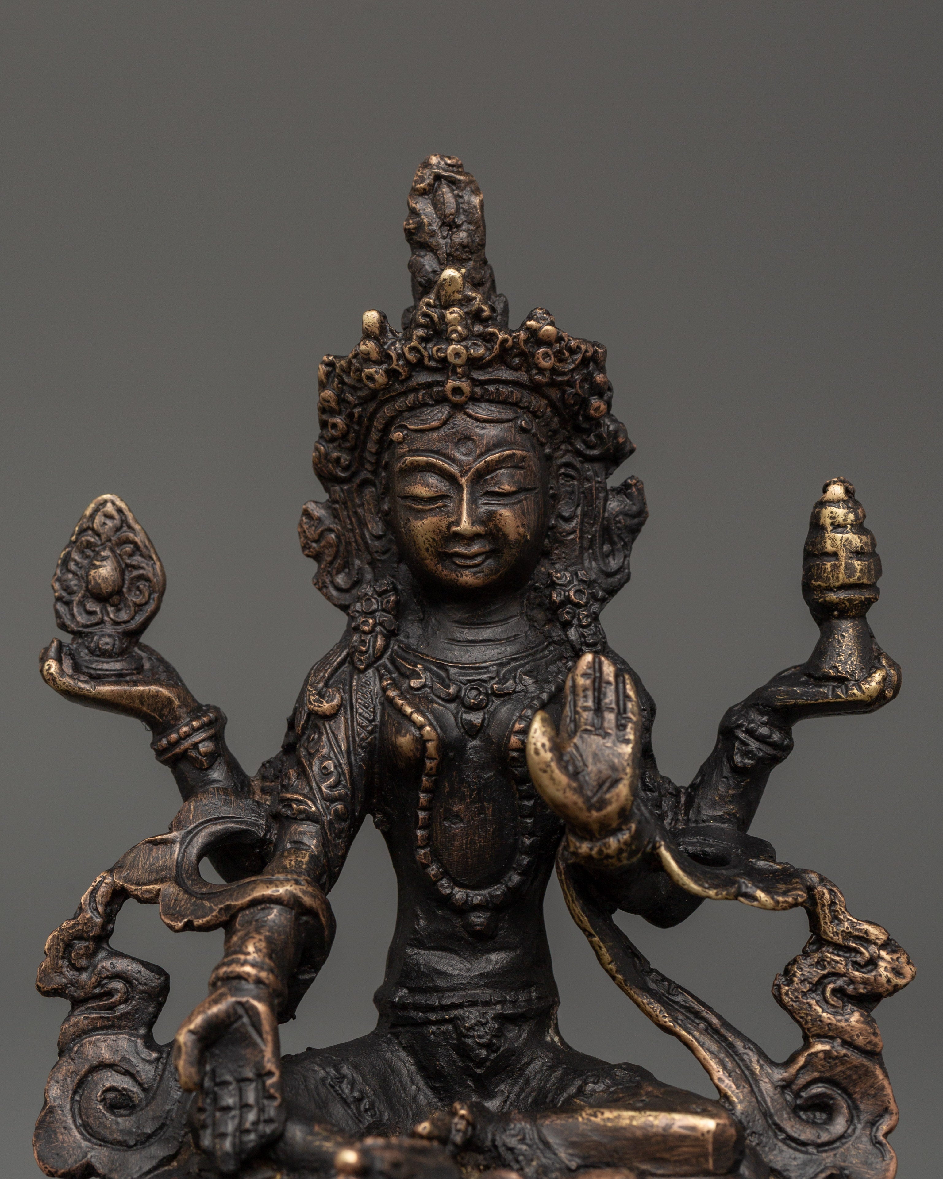 Laxmi Statue - Goddess of Wealth | Buddhist Style Carved Art