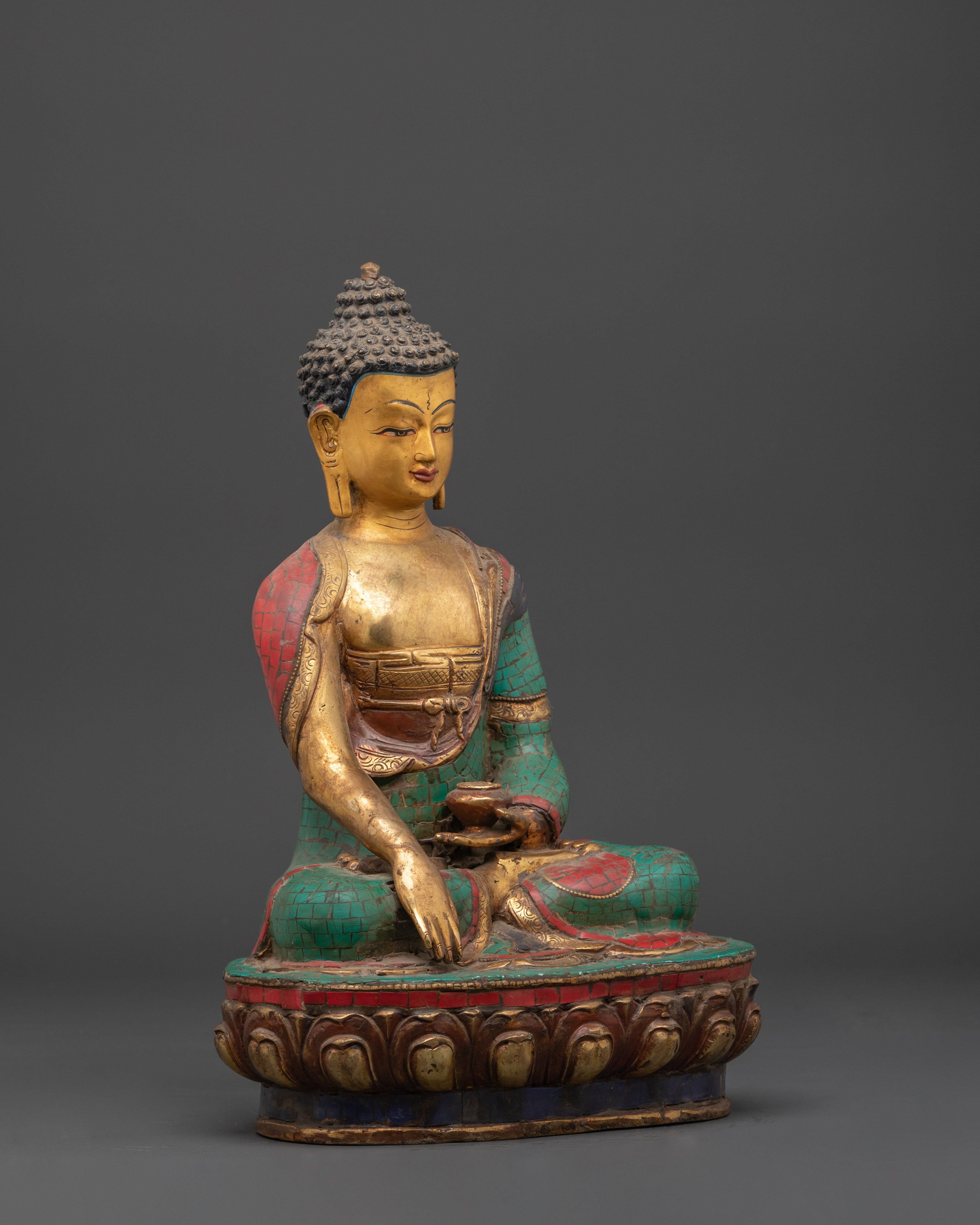 Shakyamuni Buddha Meditation Copper Statue | Figurine for Altar Spaces and Shrine Decor