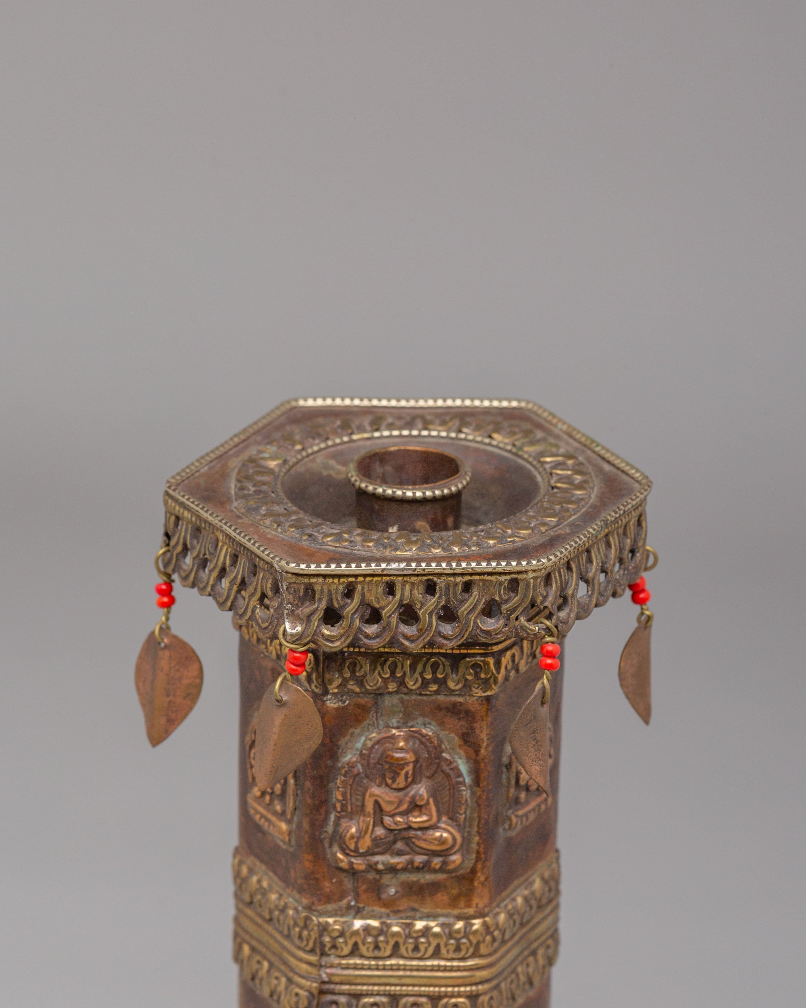 Himalayan Carved Incense Burner Pair | Ritual & Meditation Offering Vessels