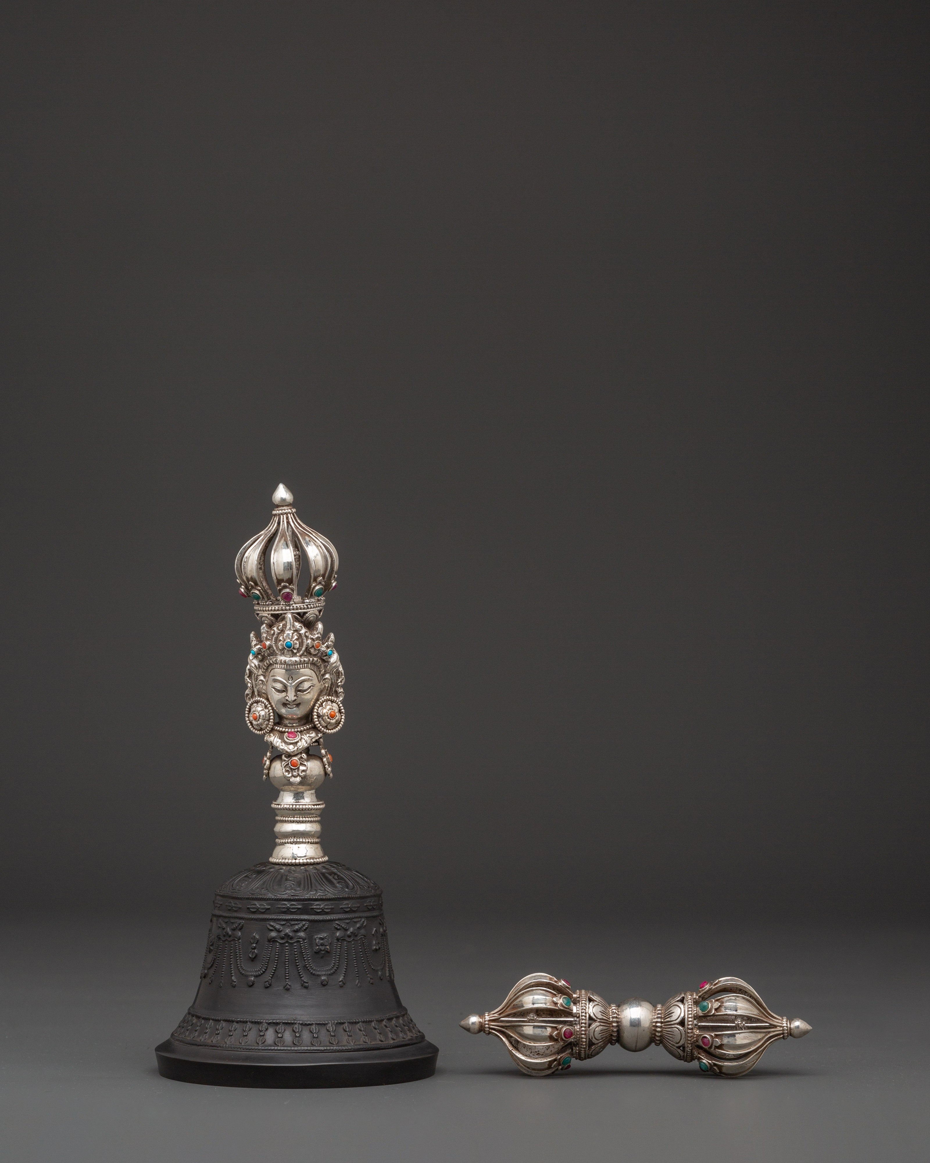 wrathful deity engraved bell and vajra