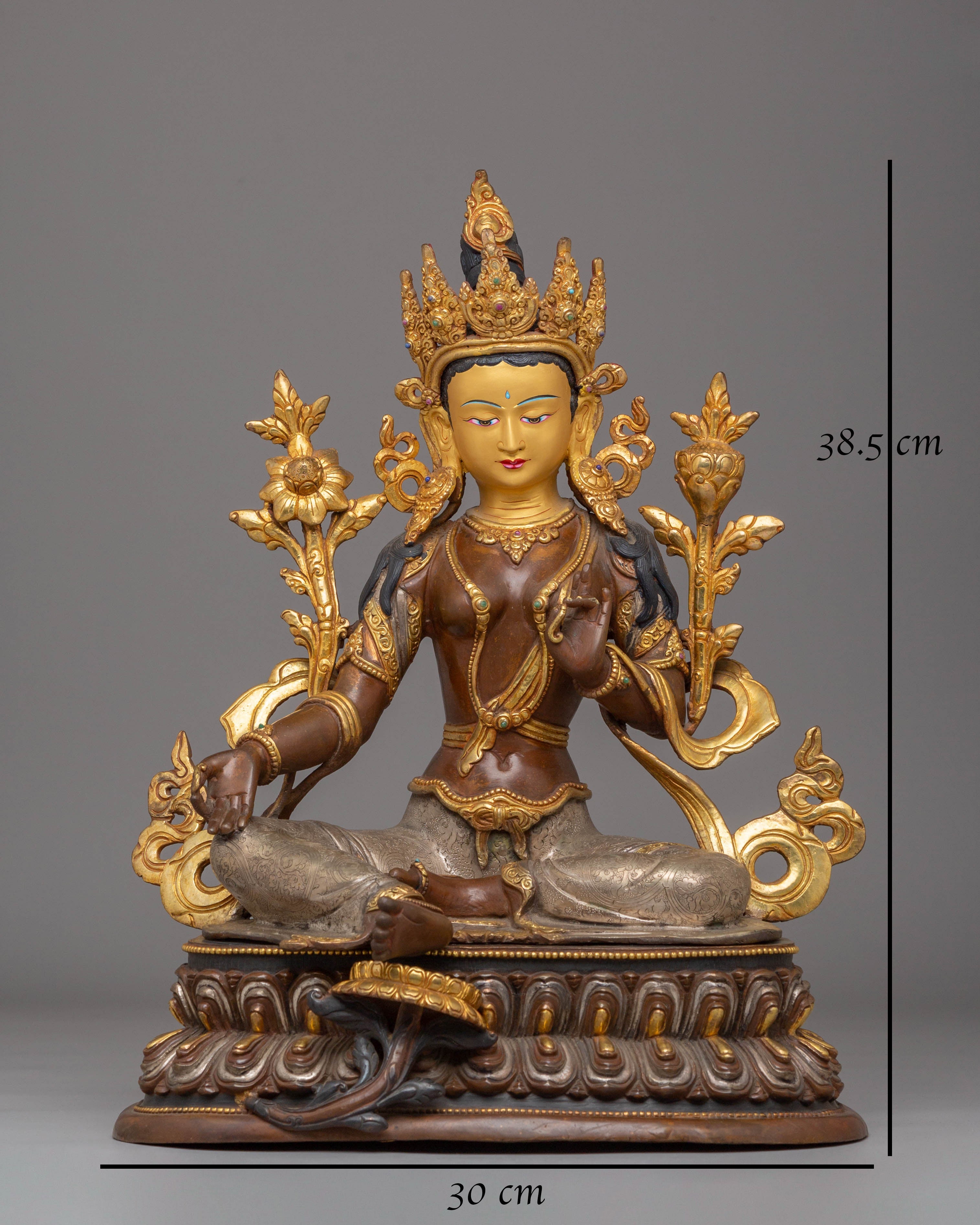 Enlightened Compassion Green Tara Statue | Green Tara Statue for Altar