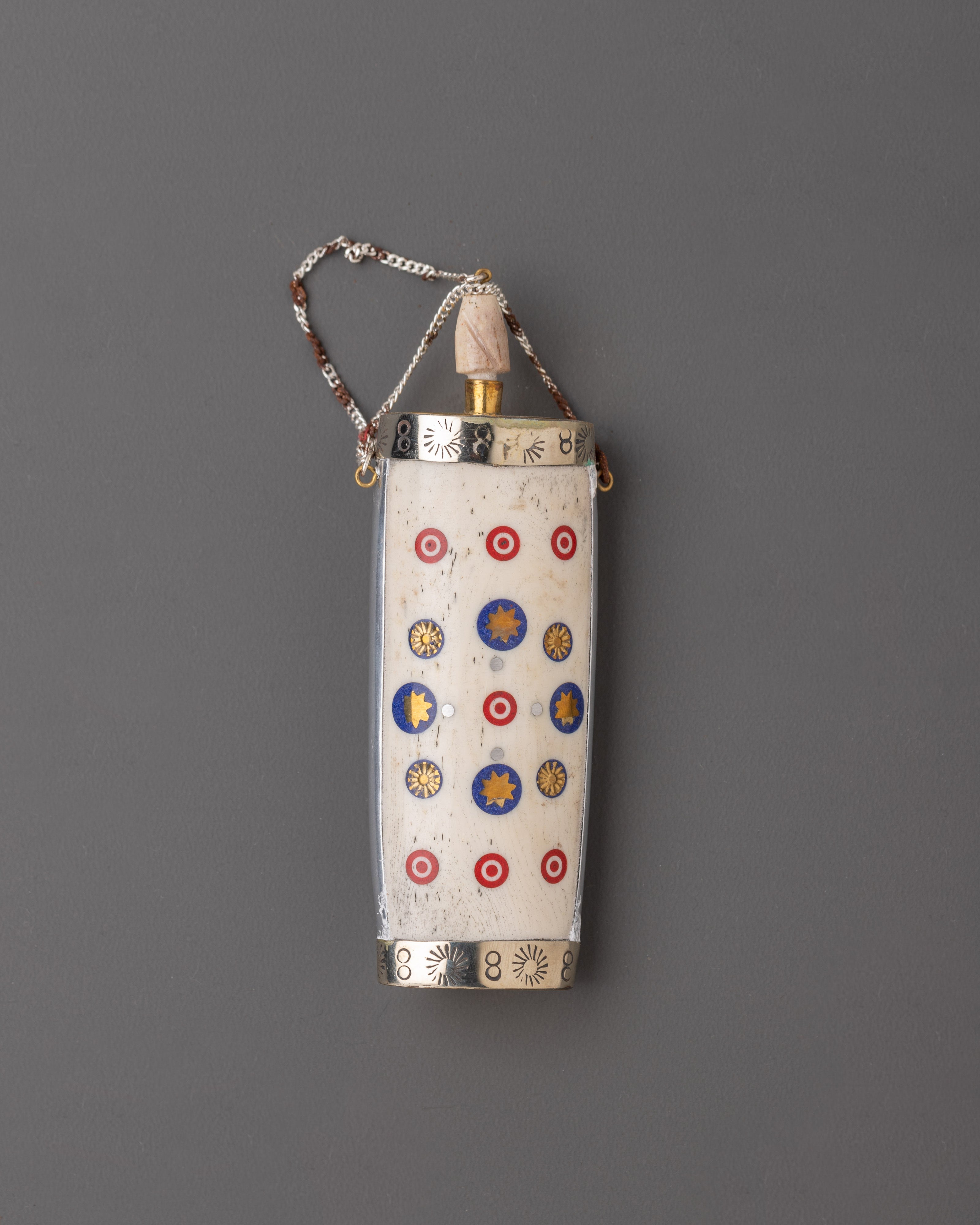 Handcrafted Snuff Bottle | Tibetan Ritual Art with Intricate Hand-Painted Motifs