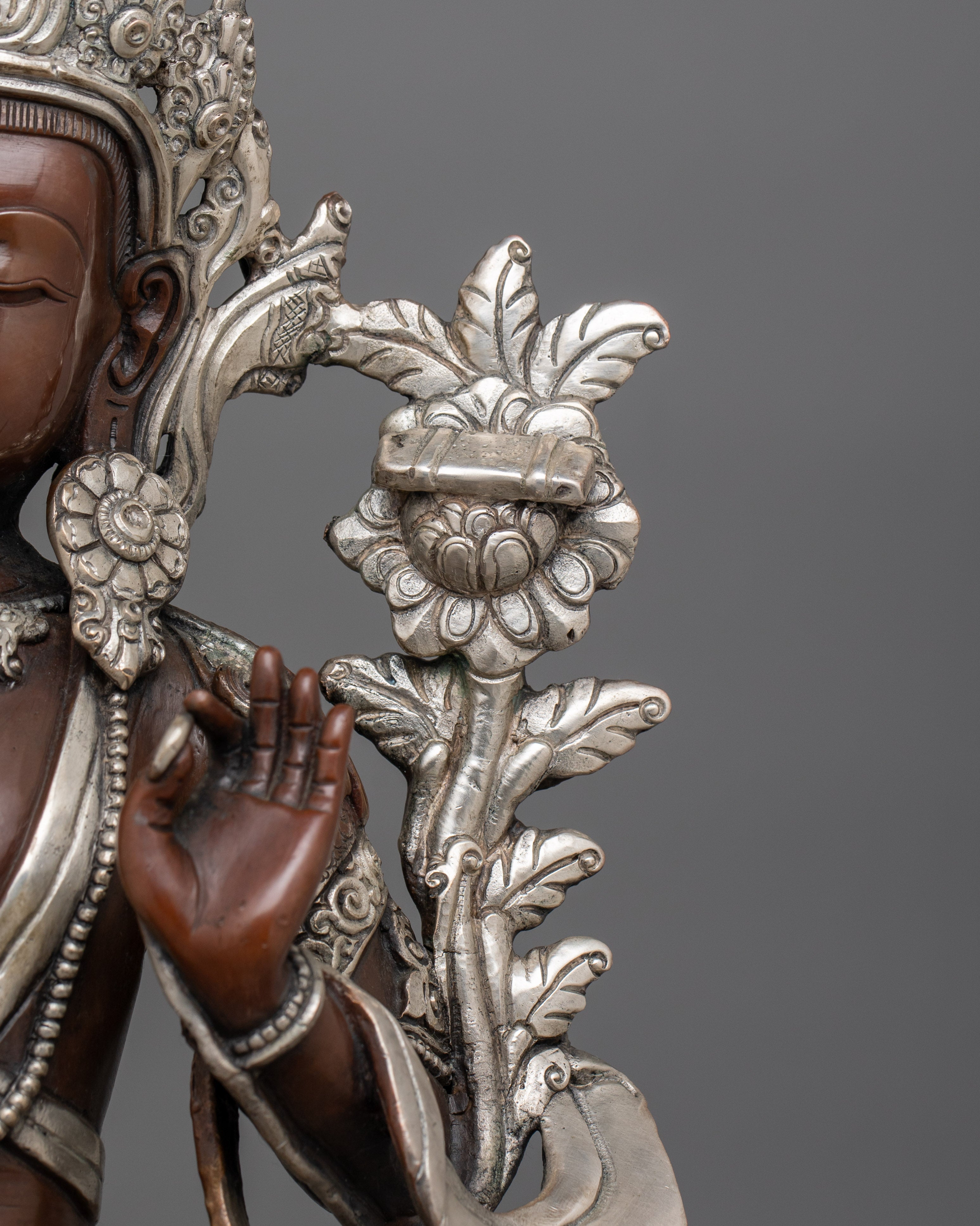 Handmade Tibetan Figurine of Manjushri | Bodhisattva of Wisdom and Knowledge