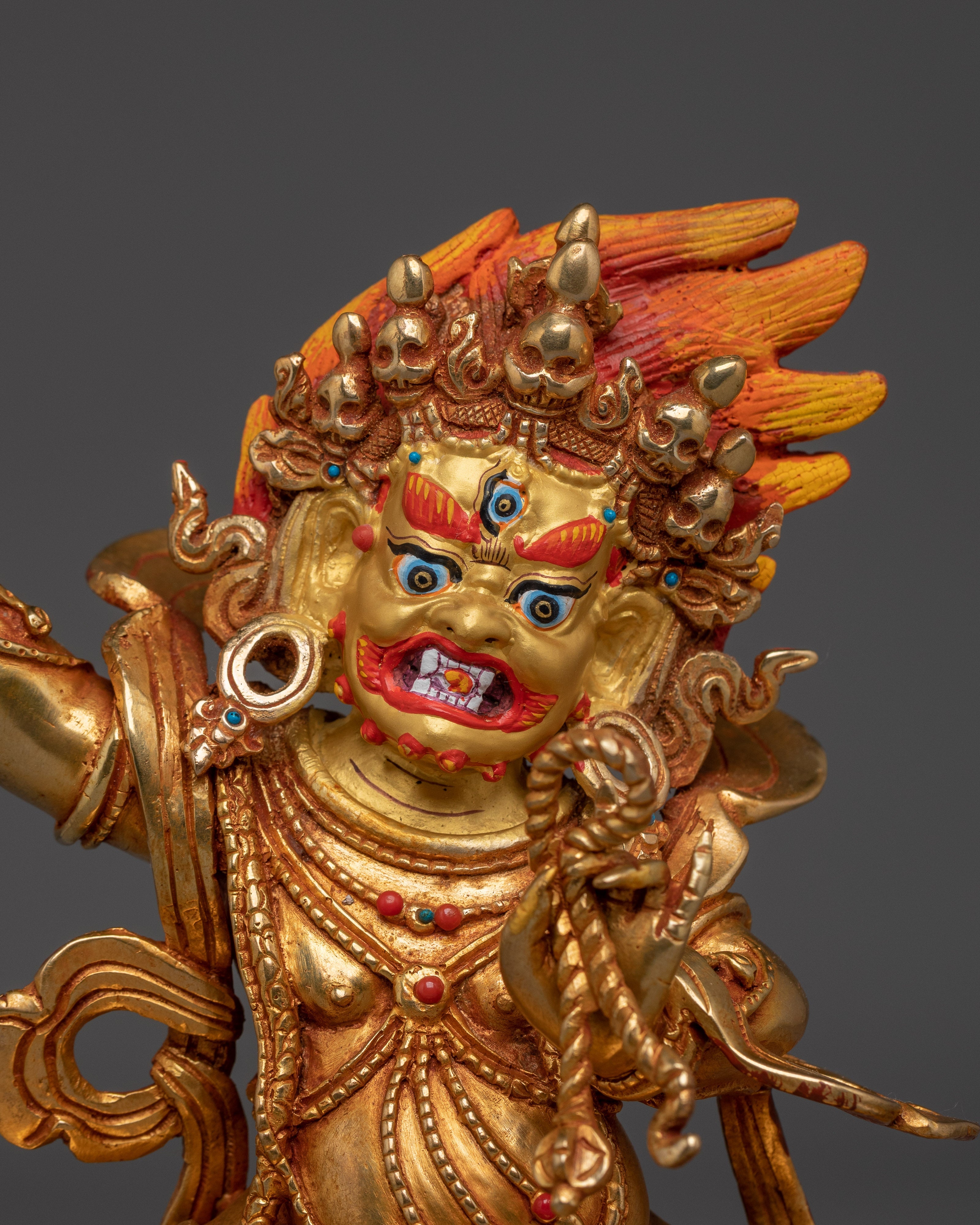 Vajrapani Copper Statue with 24K Gold Gilding | Spiritual Protector Deity for Meditation