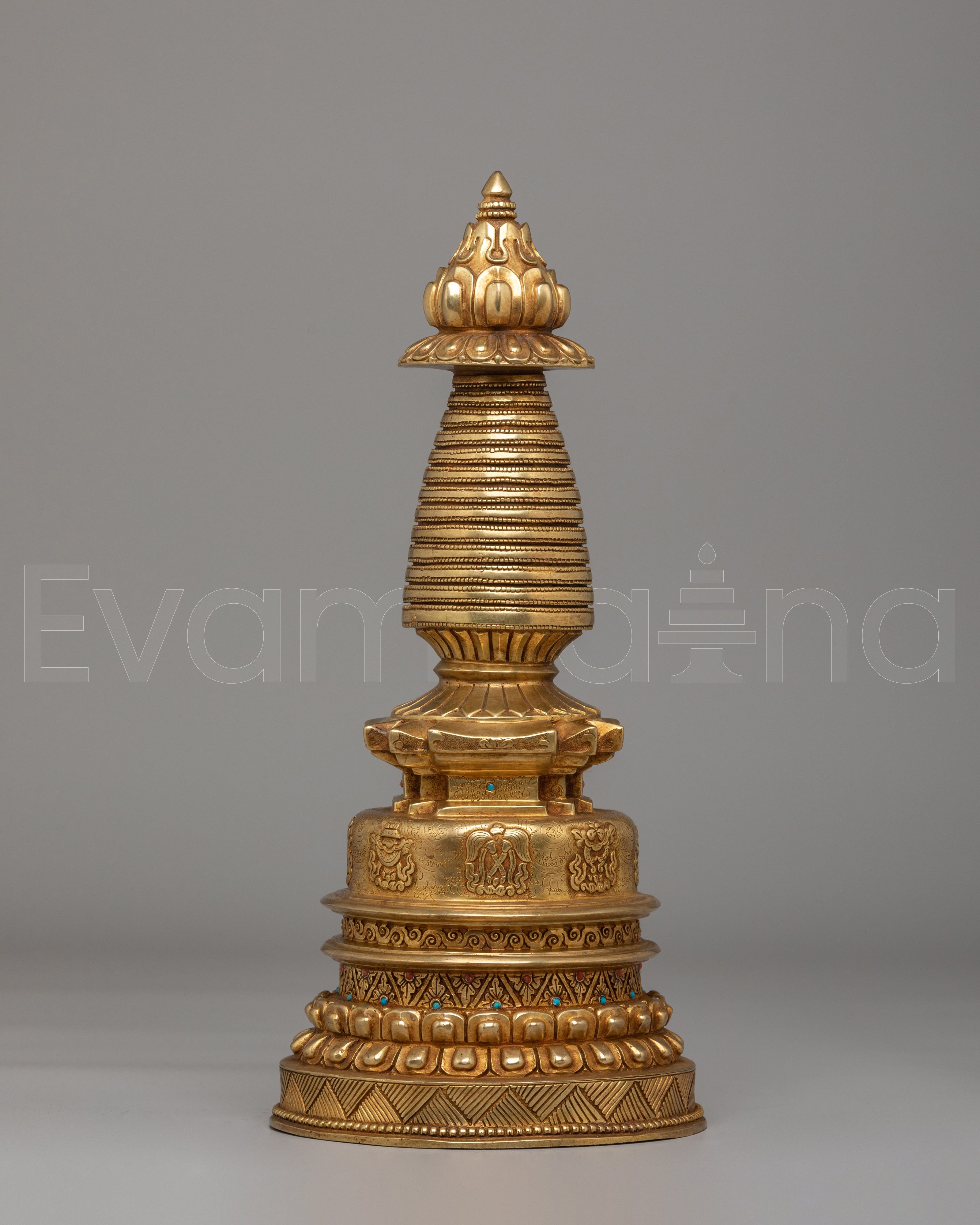 Ritual Kadampa Stupa | Gold Plated Buddhist Decor