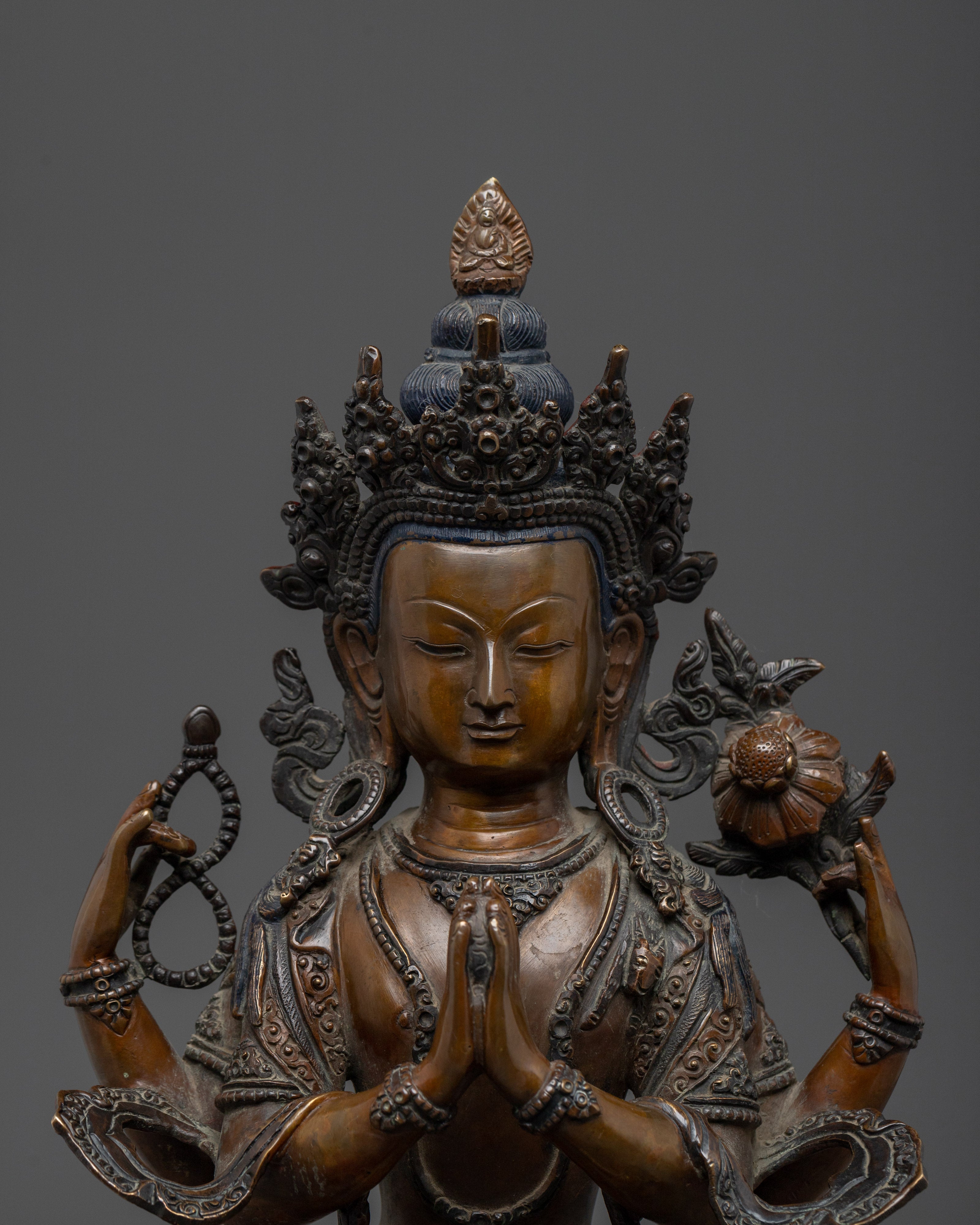 Handcrafted Chenrezig Bodhisattva statue | Symbol of Compassion and Wisdom