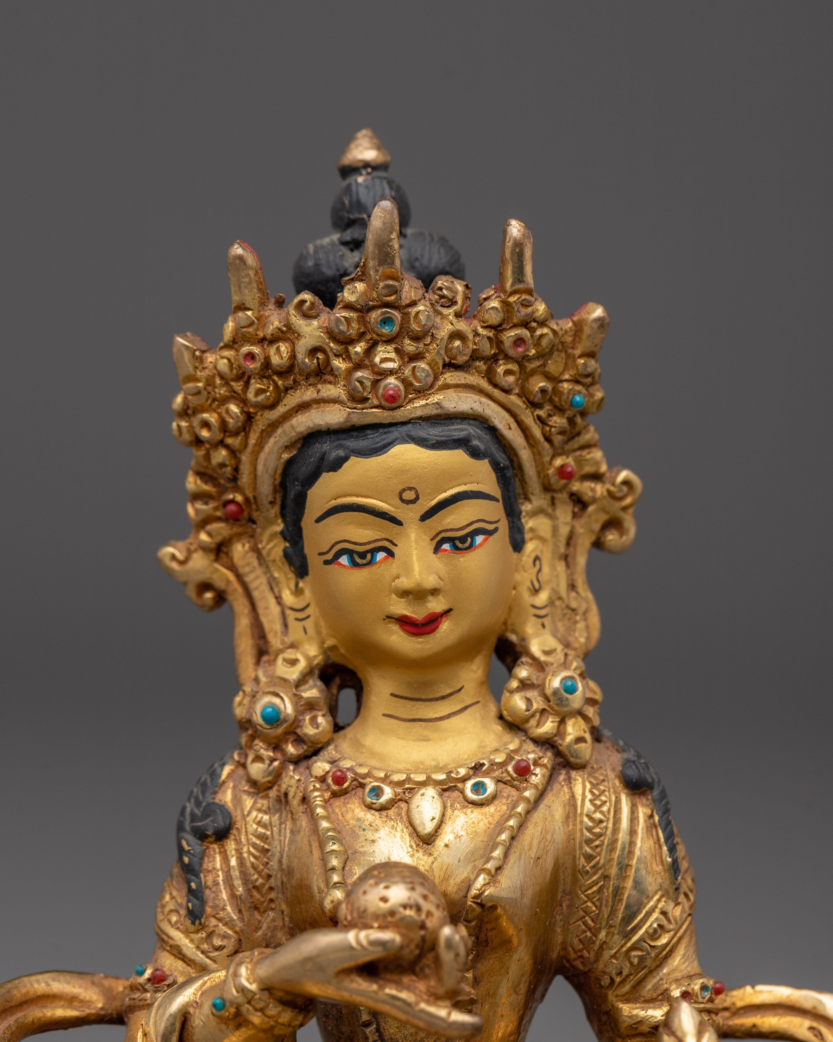 Kshitigarbha Gold Plated Statue | Statue for Spiritual Protection