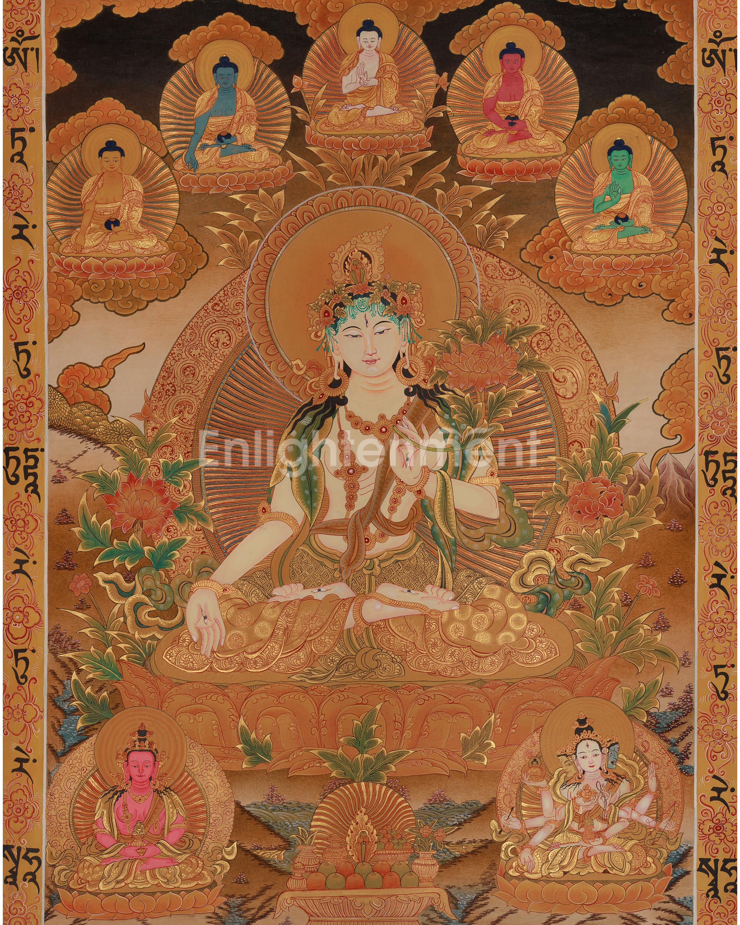  female Buddha White Tara Thangka