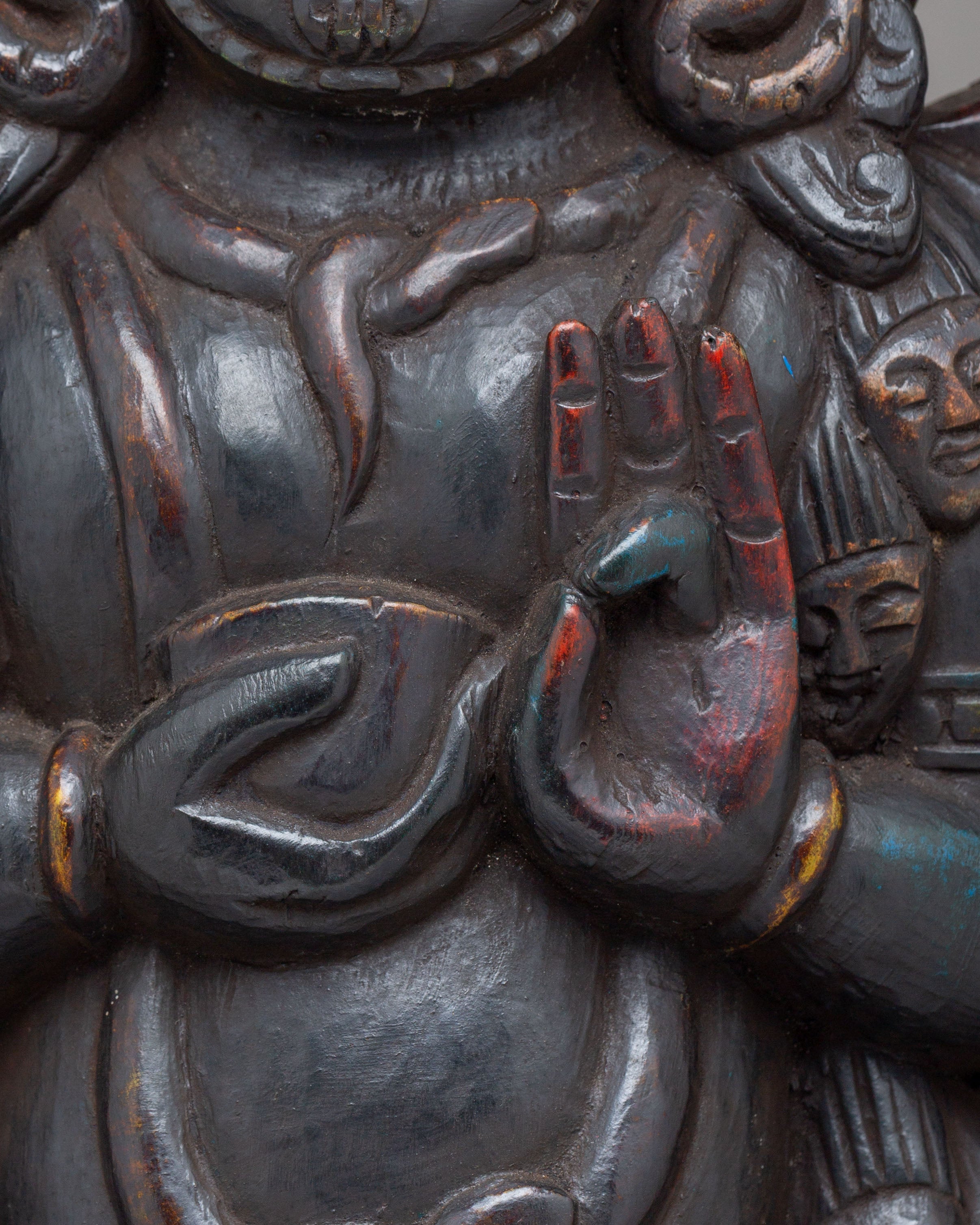 Handcrafted Kal Bhairav Statue | Wooden Kal Bhairav Statue