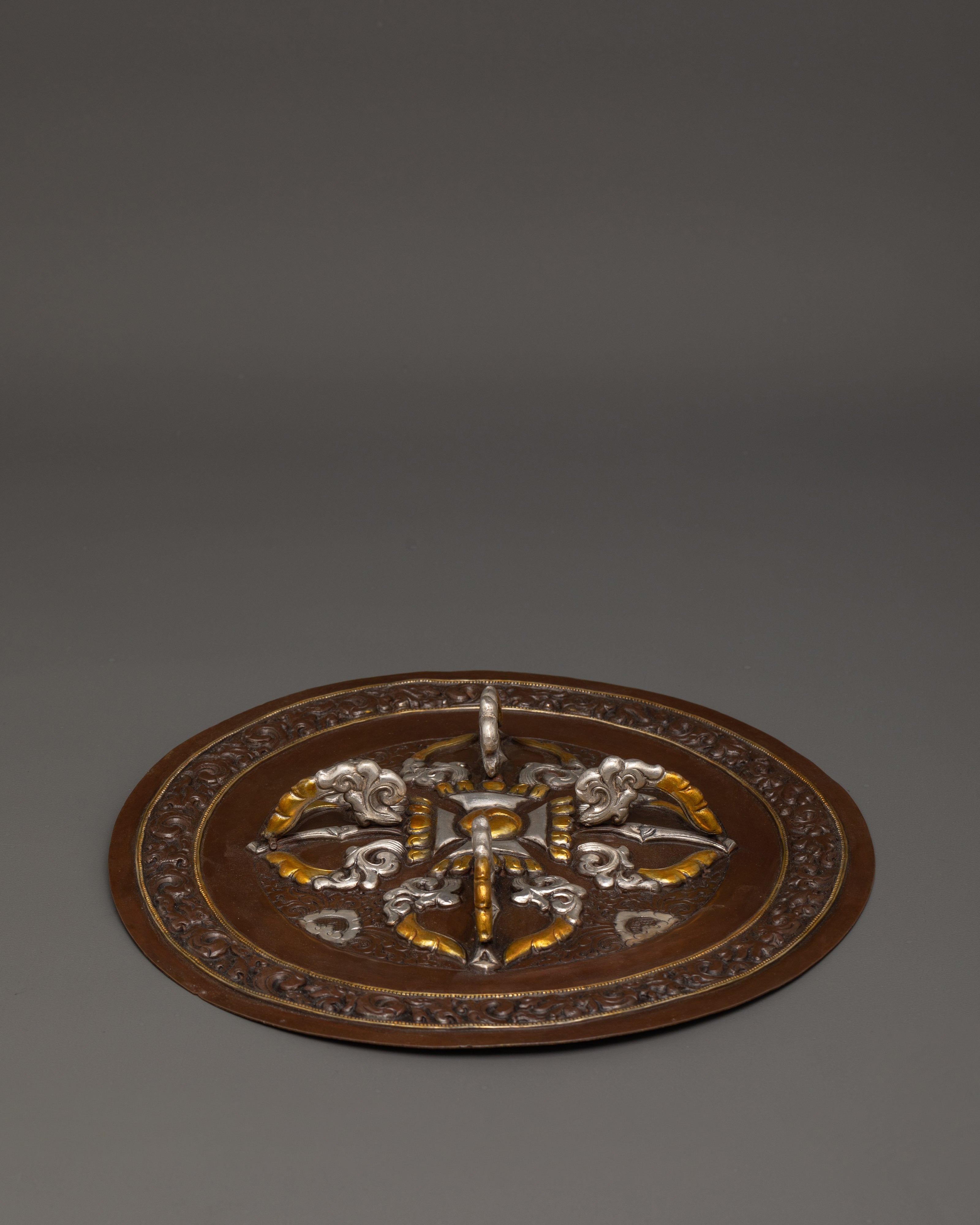 Tibetan Copper Wall Art | Handcrafted 28cm Mandala