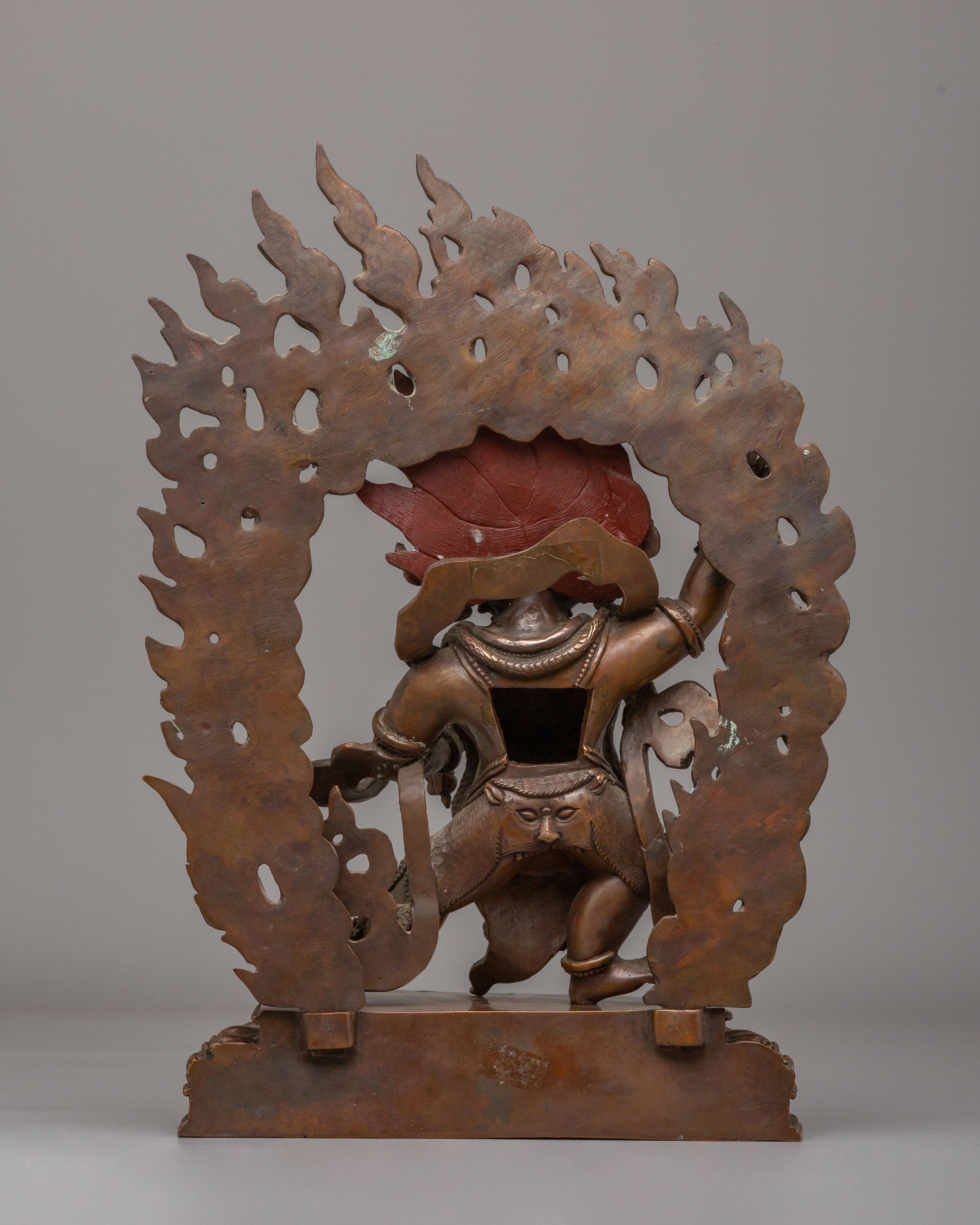 Sacred Himalayan Vajrapani Meditation Statue | Handcrafted Oxidized Copper Vajrapani