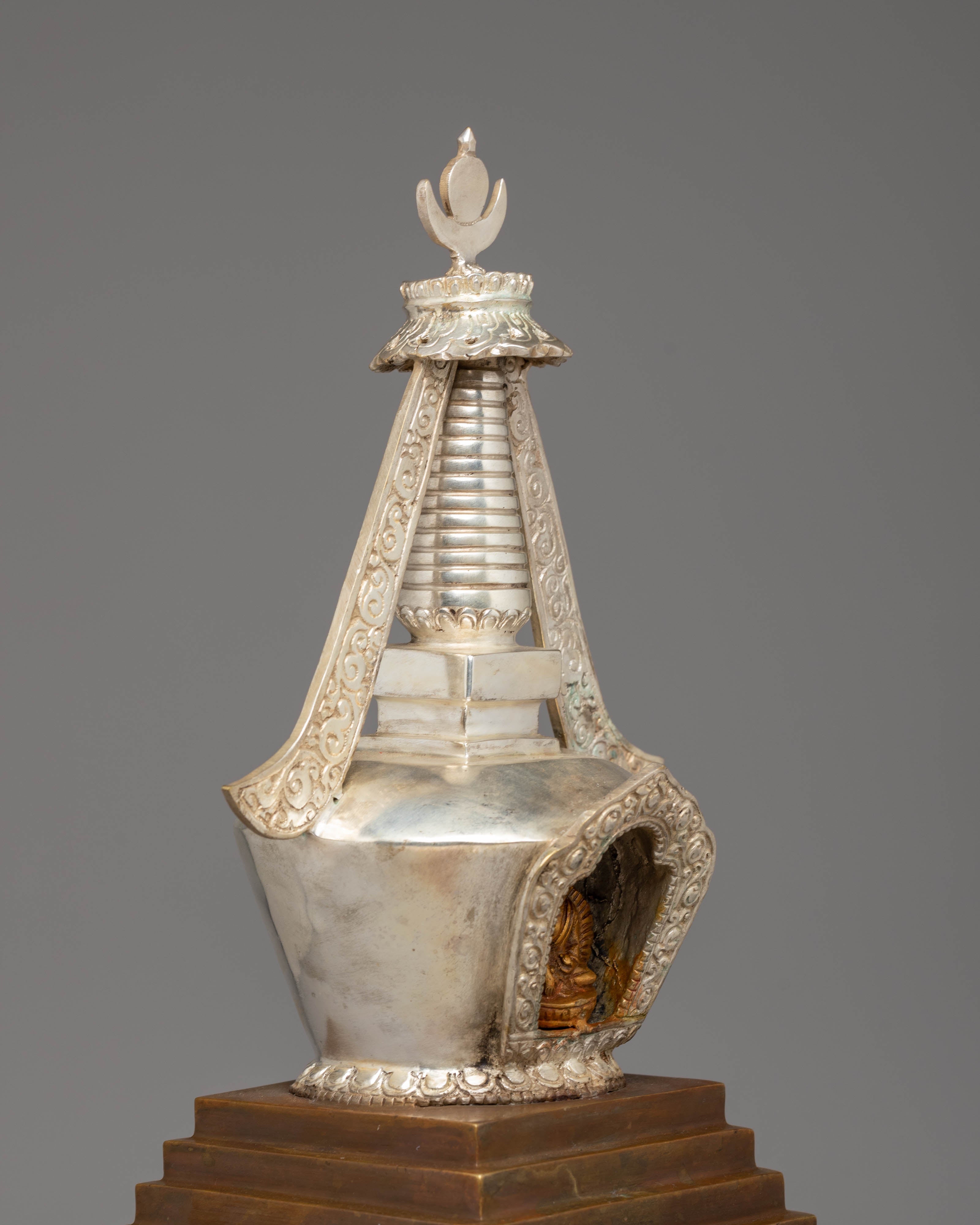 Handmade Buddhist Enlightenment Symbol Stupa | Tibetan Stupa Art