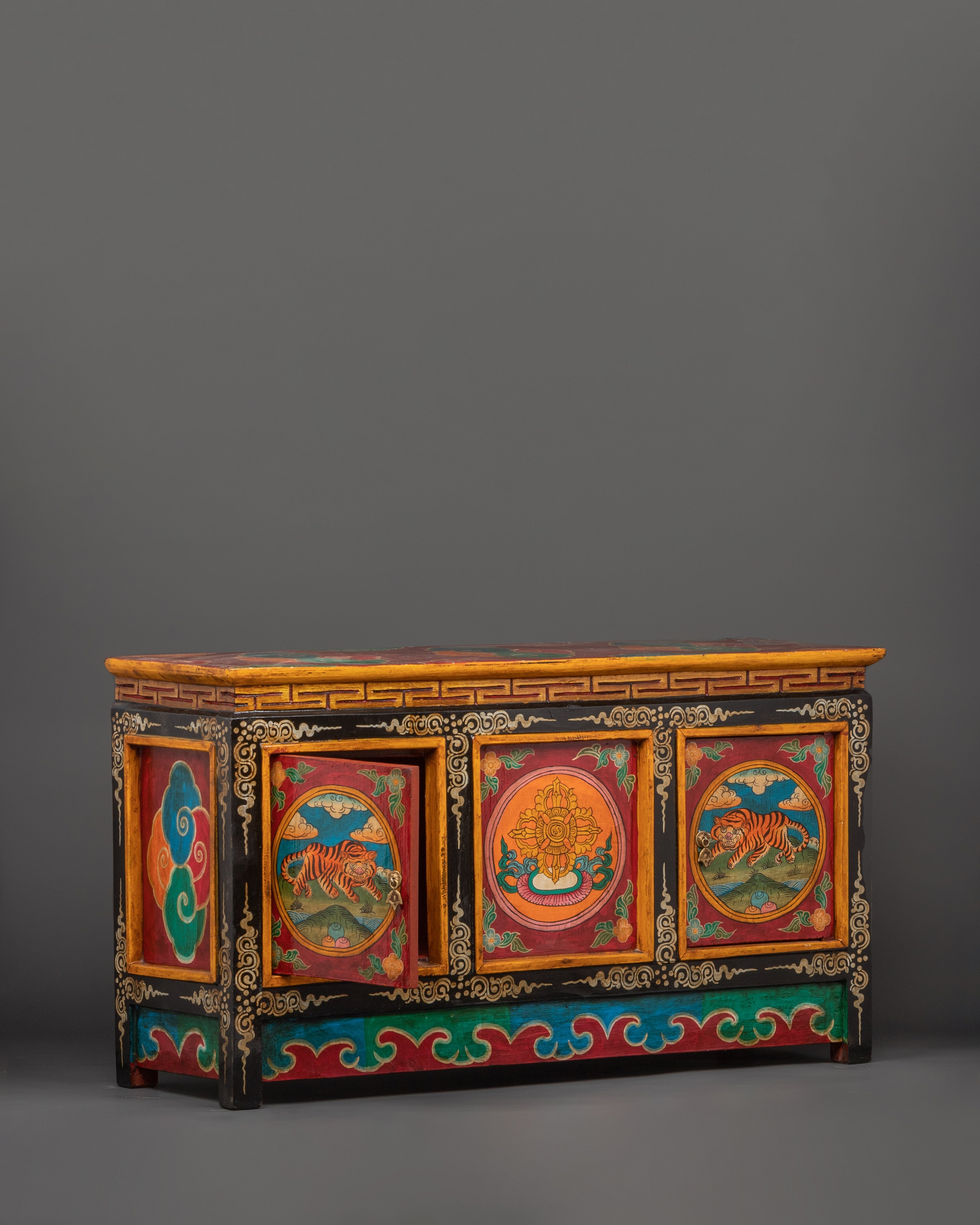 Tibetan Cabinet with Door | Buddhist Altar Storage