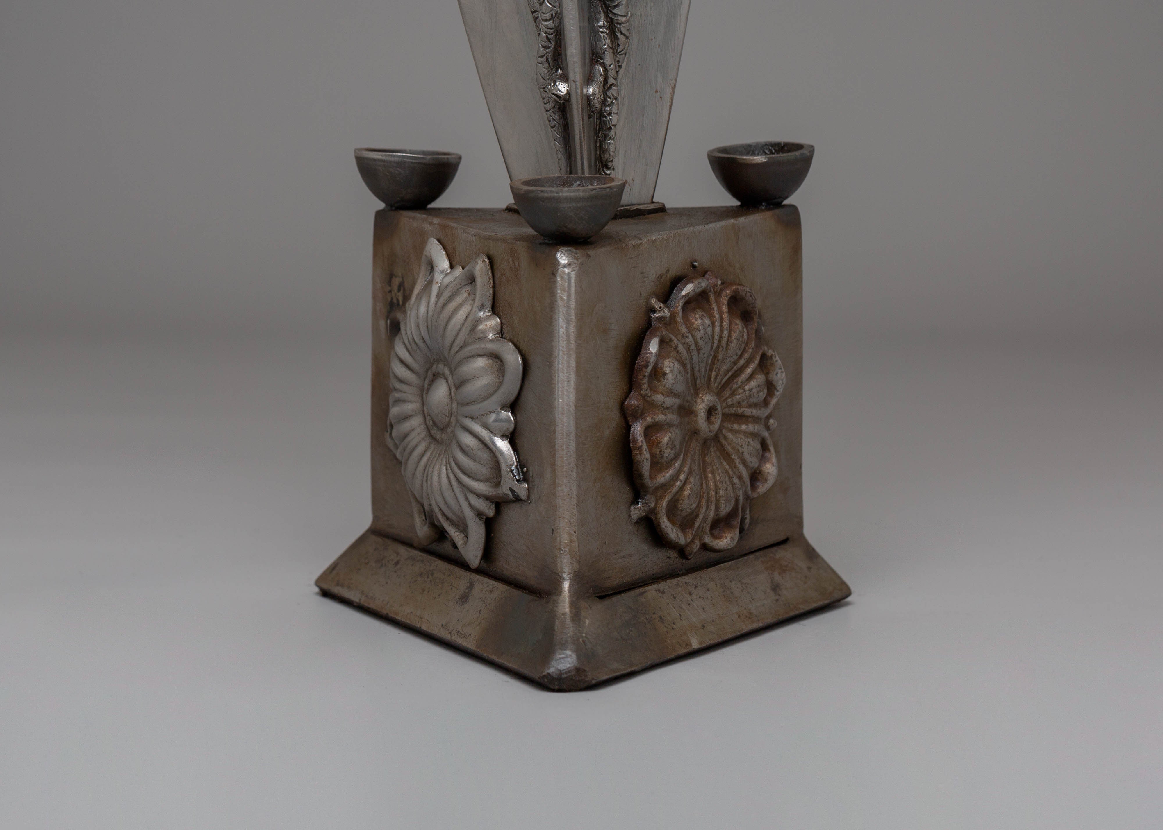 Iron Phurba for Buddhist Ceremonies |Tibetan Ritual Tool with Acrylic Color