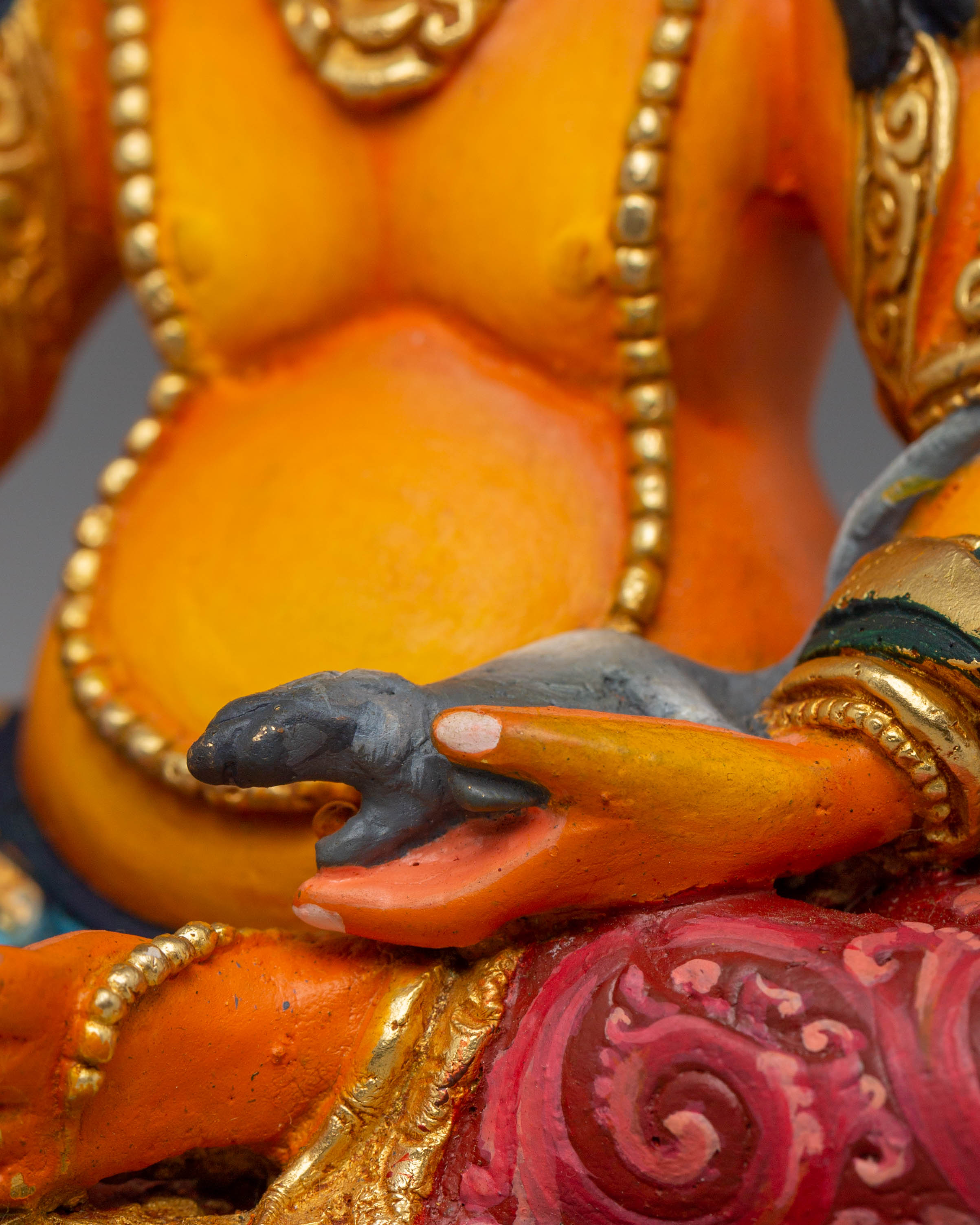 Handcrafted Copper Statue of Dzambhala for Altar and Decor