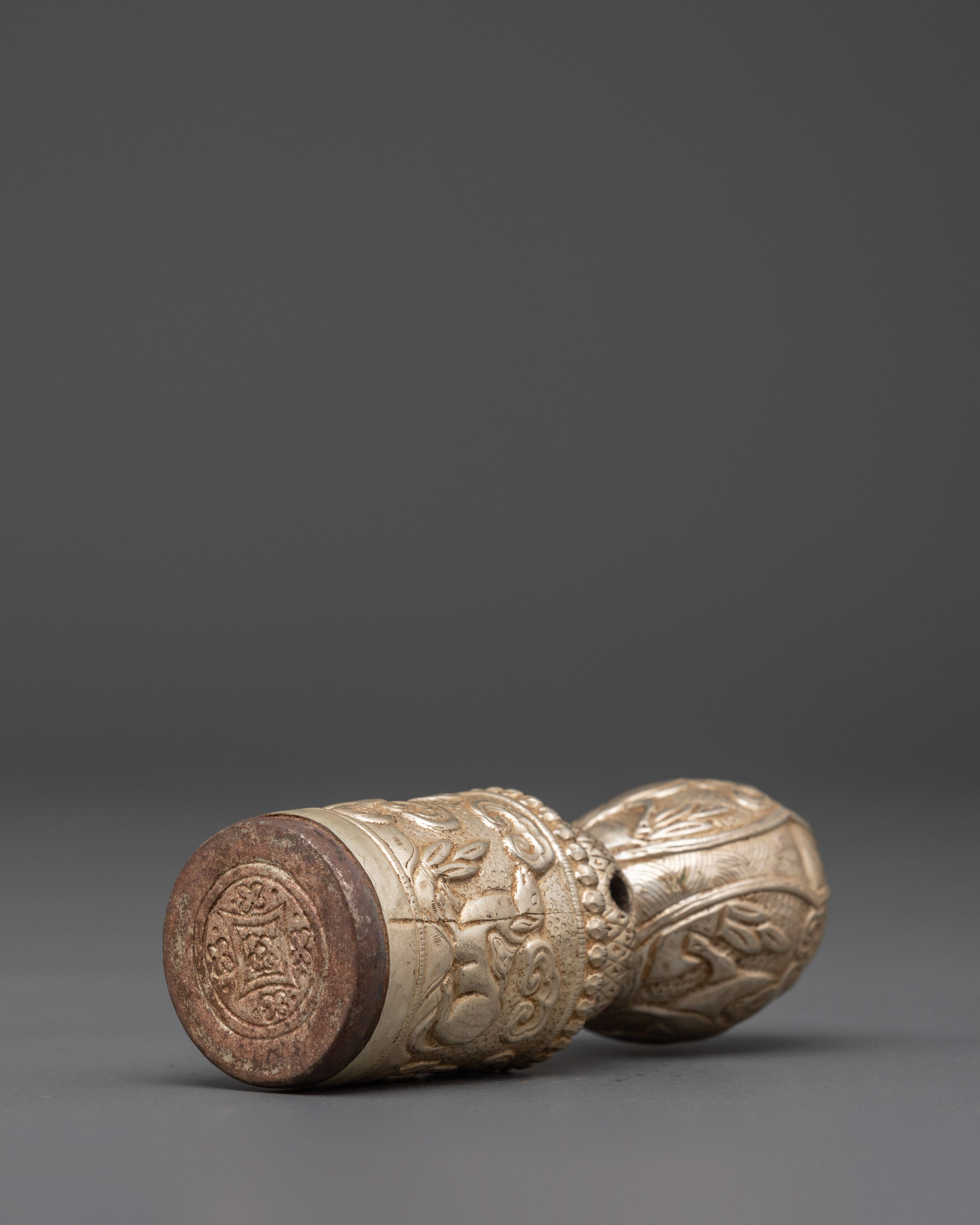 Traditional Engraved Seal | Handcrafted Silver-Plated Copper Artifact
