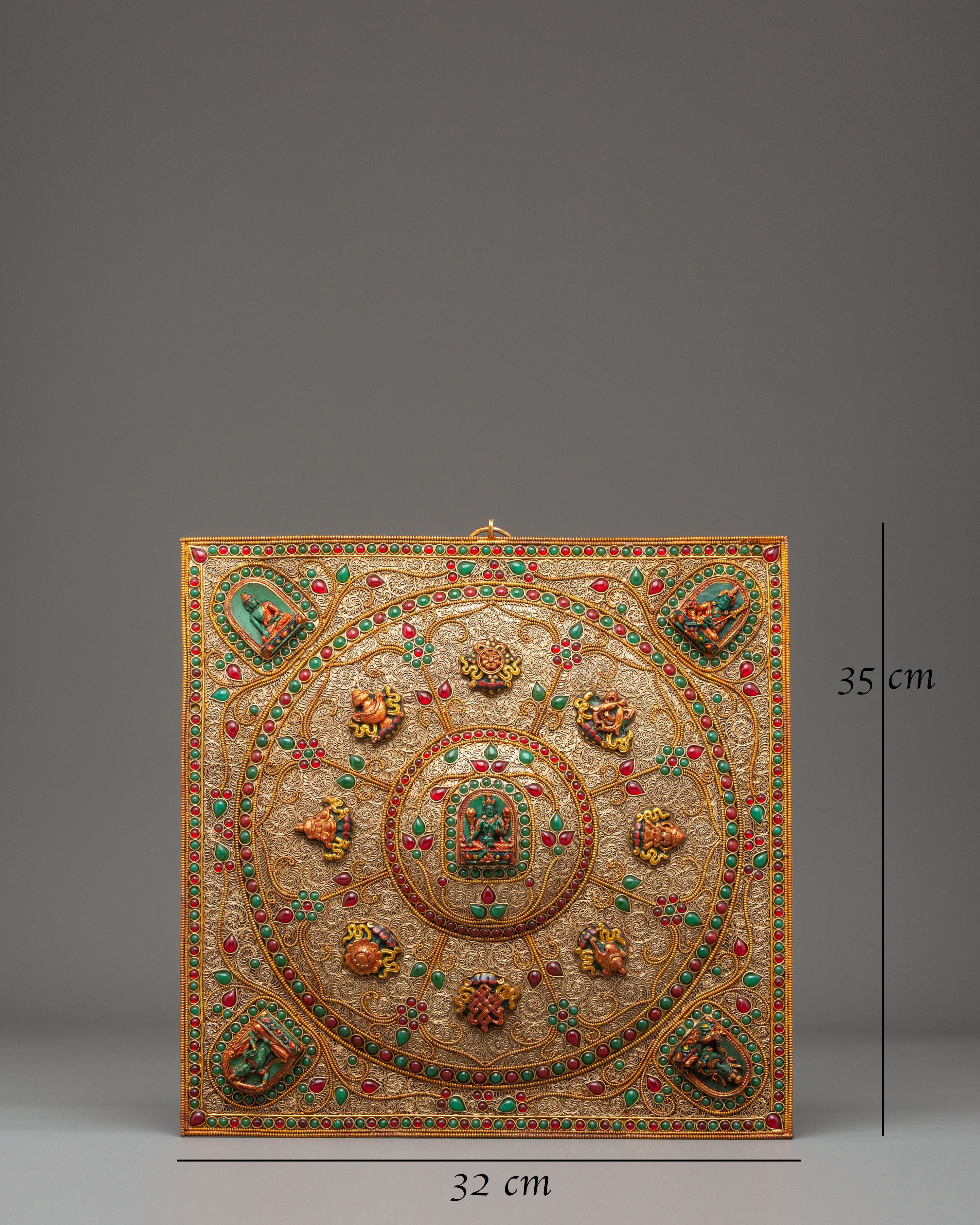 Sacred Tibetan Wall Hanging with Buddhist Deities | Symbol of Protection