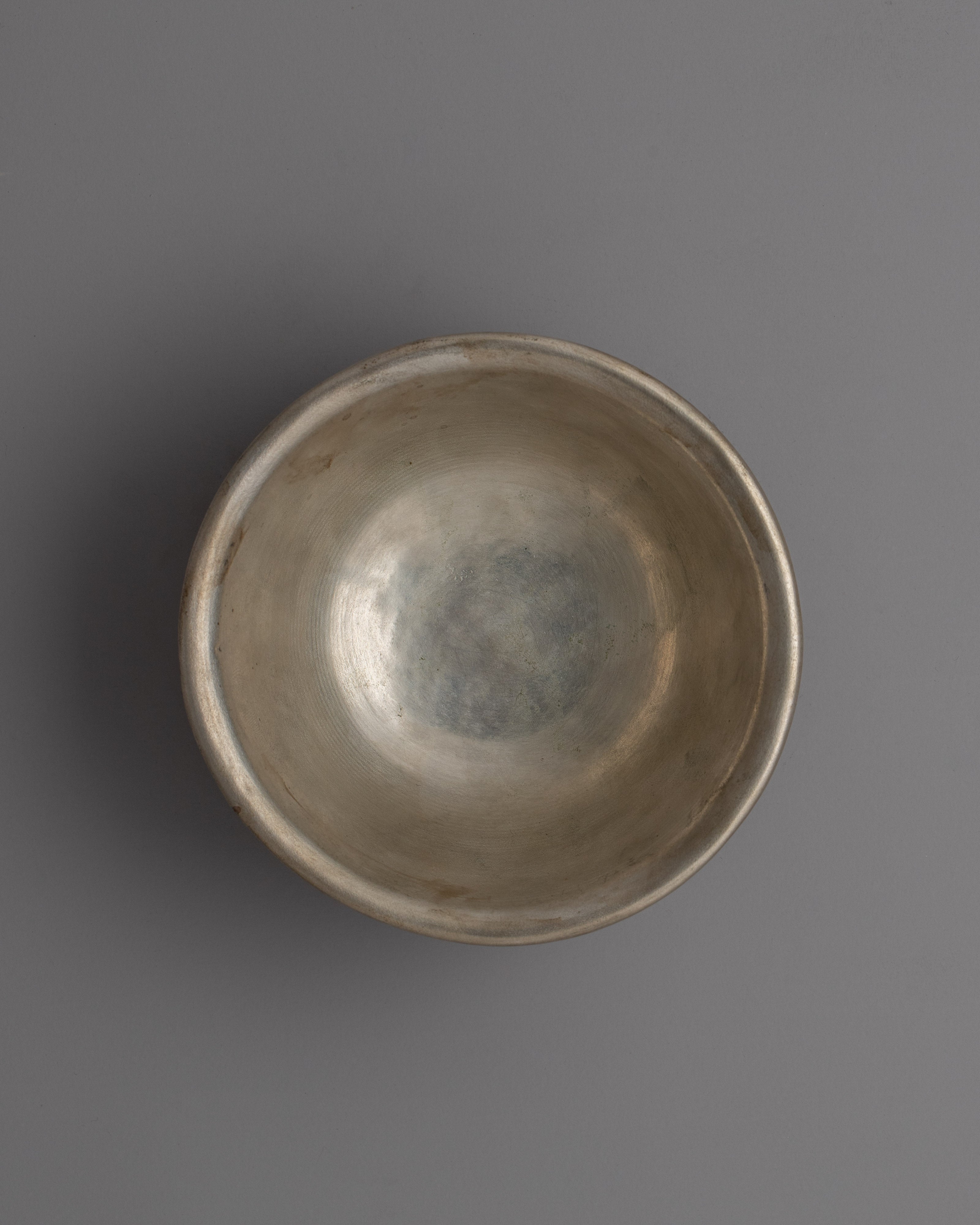 Traditional White Metal Buddhist Offering Bowl | Ideal for Altars and Meditation Spaces