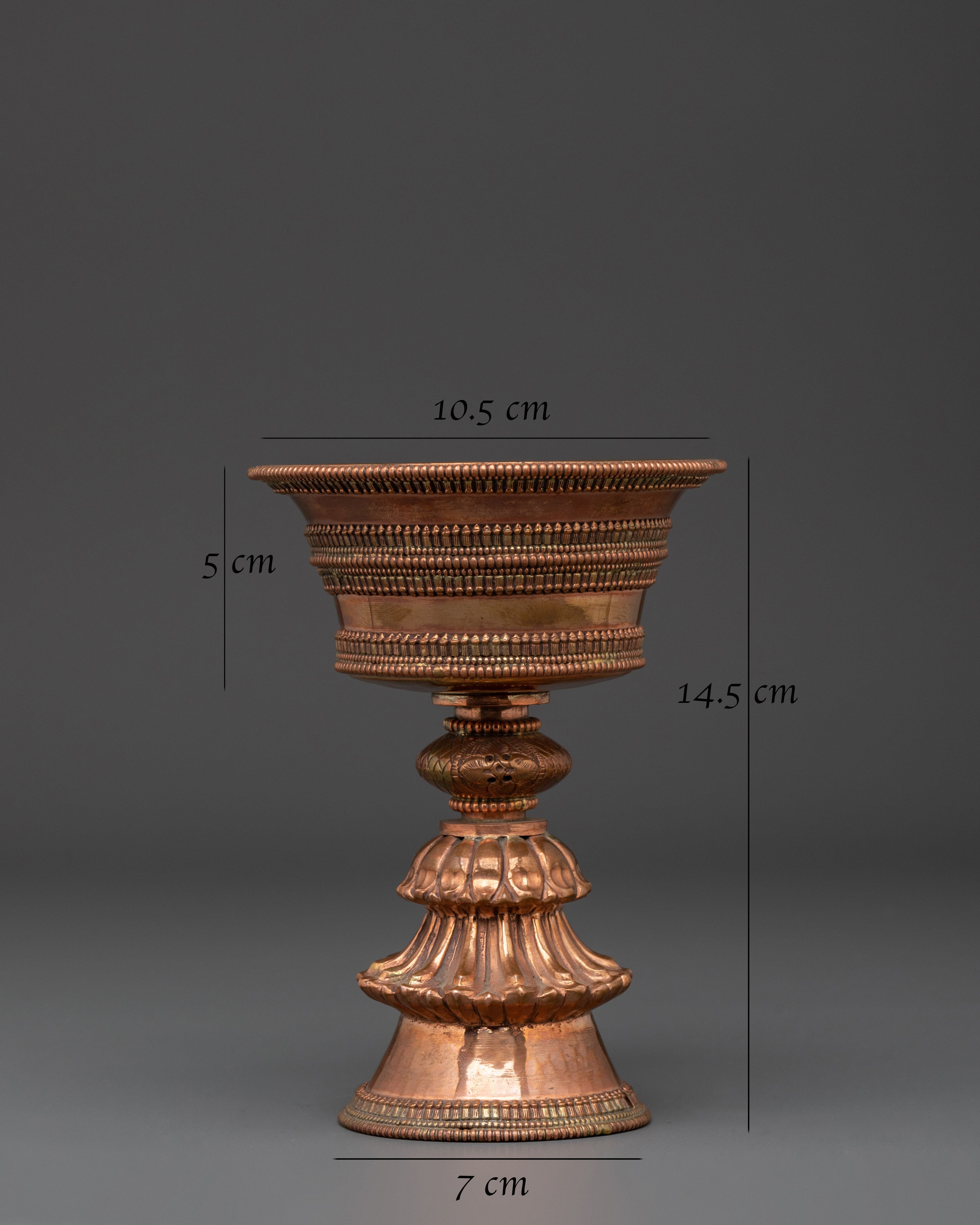 Traditional Copper Lamp | Buddhist Ritual Butter Lamp | Spiritual Light Holder