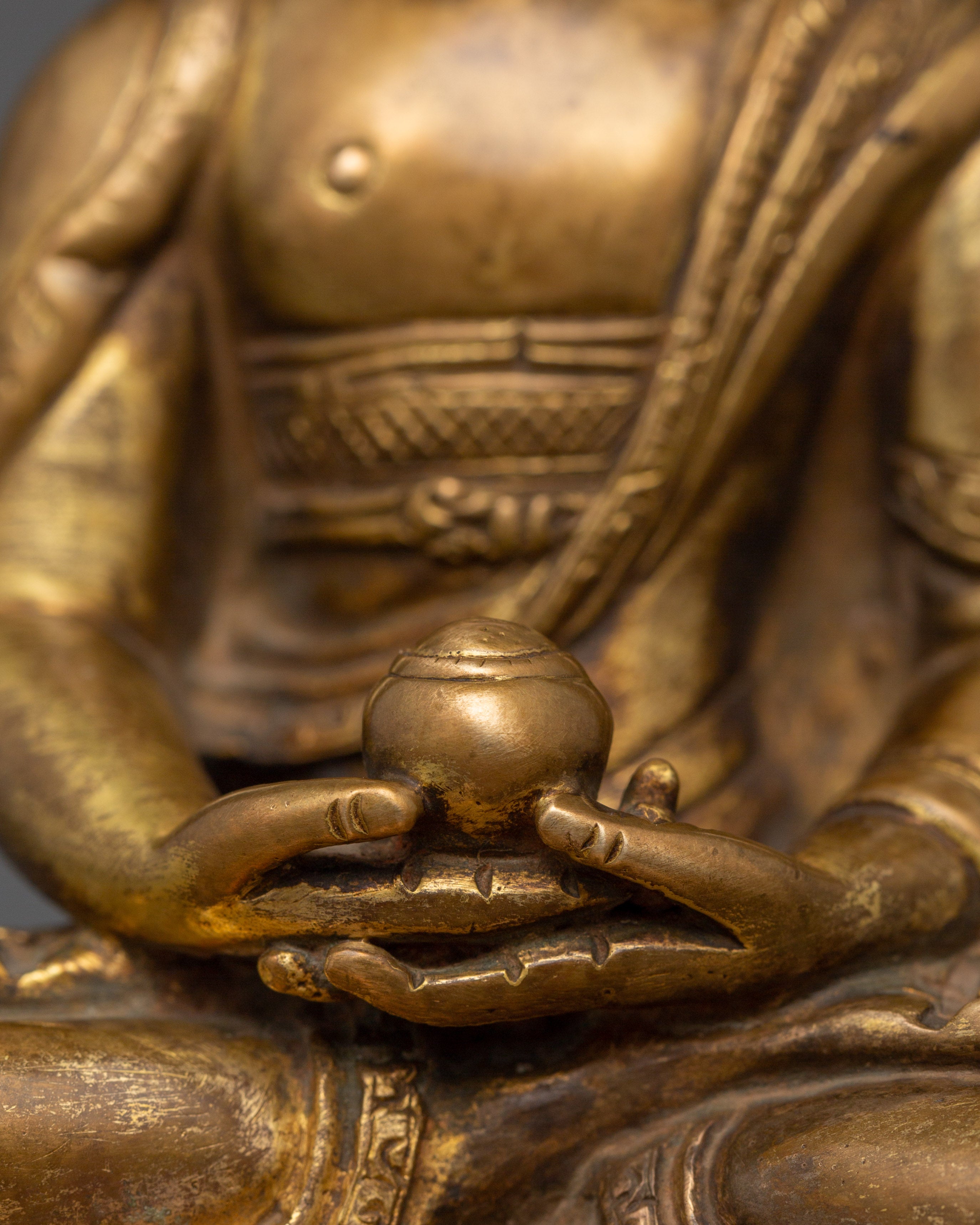 Tibetan Amitabha Buddha for Enlightenment | Gold-Plated Copper Amitayus