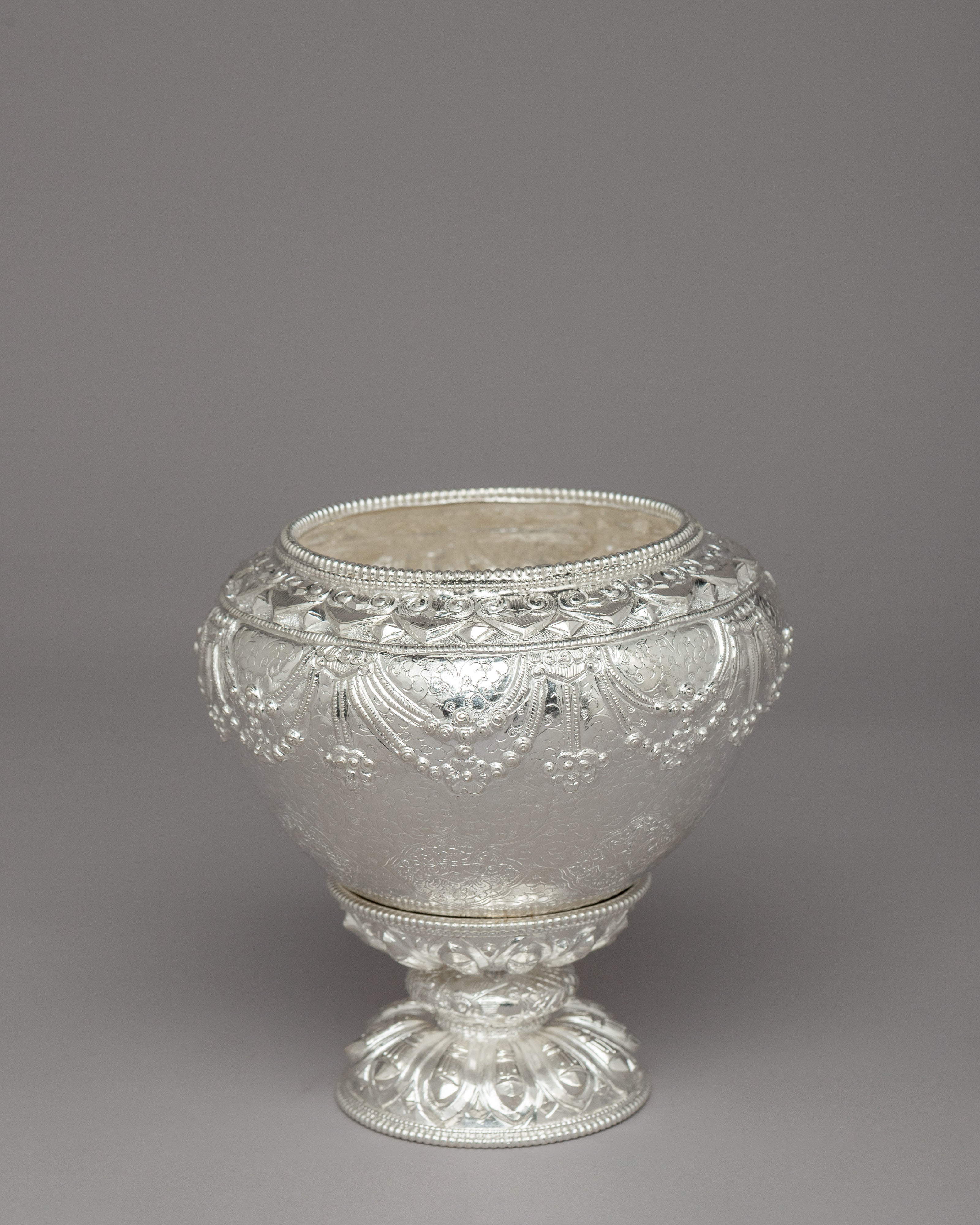 Handcrafted Silver Golpa "Alms Bowl"| Sacred Ritual Decor