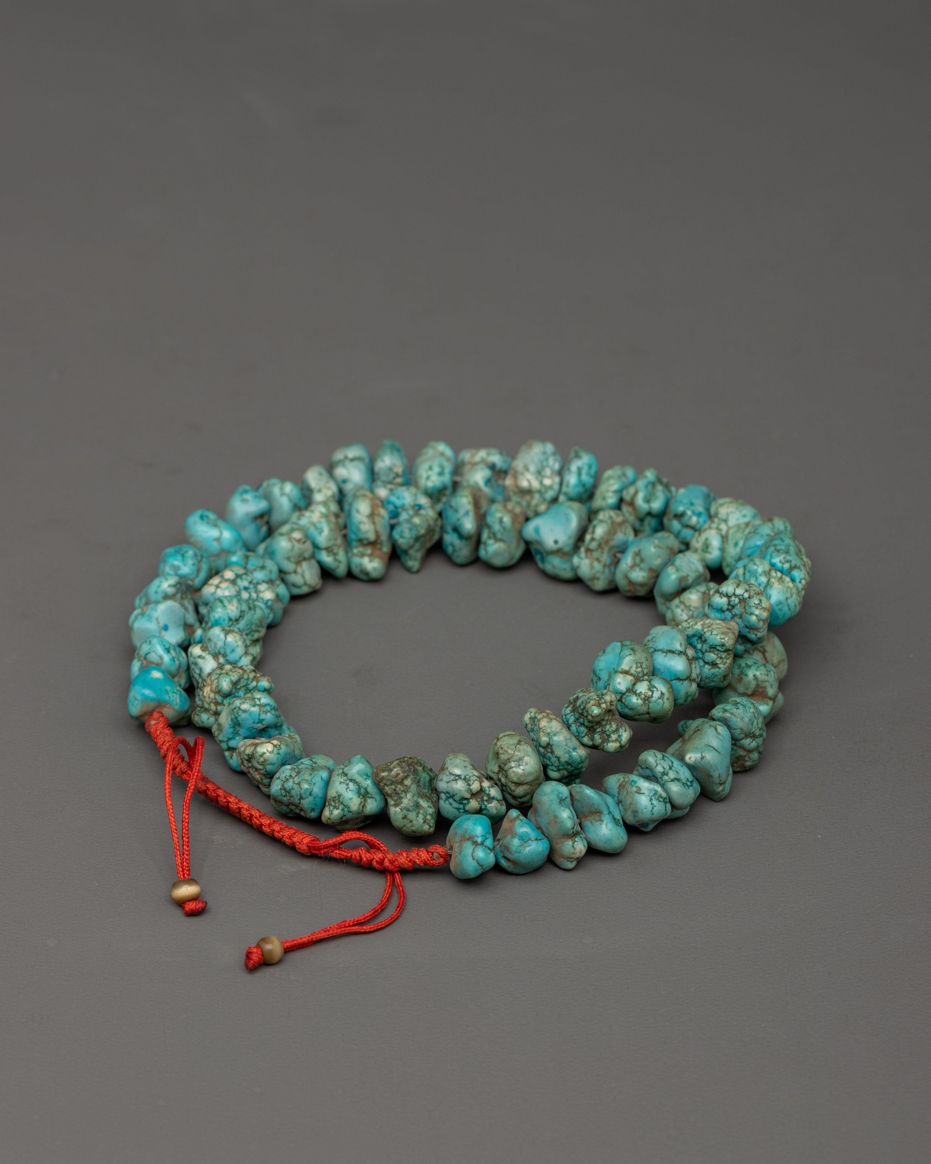 Handcrafted Turquoise Mala Beads | Semi-Precious Stone Meditation Prayer Beads