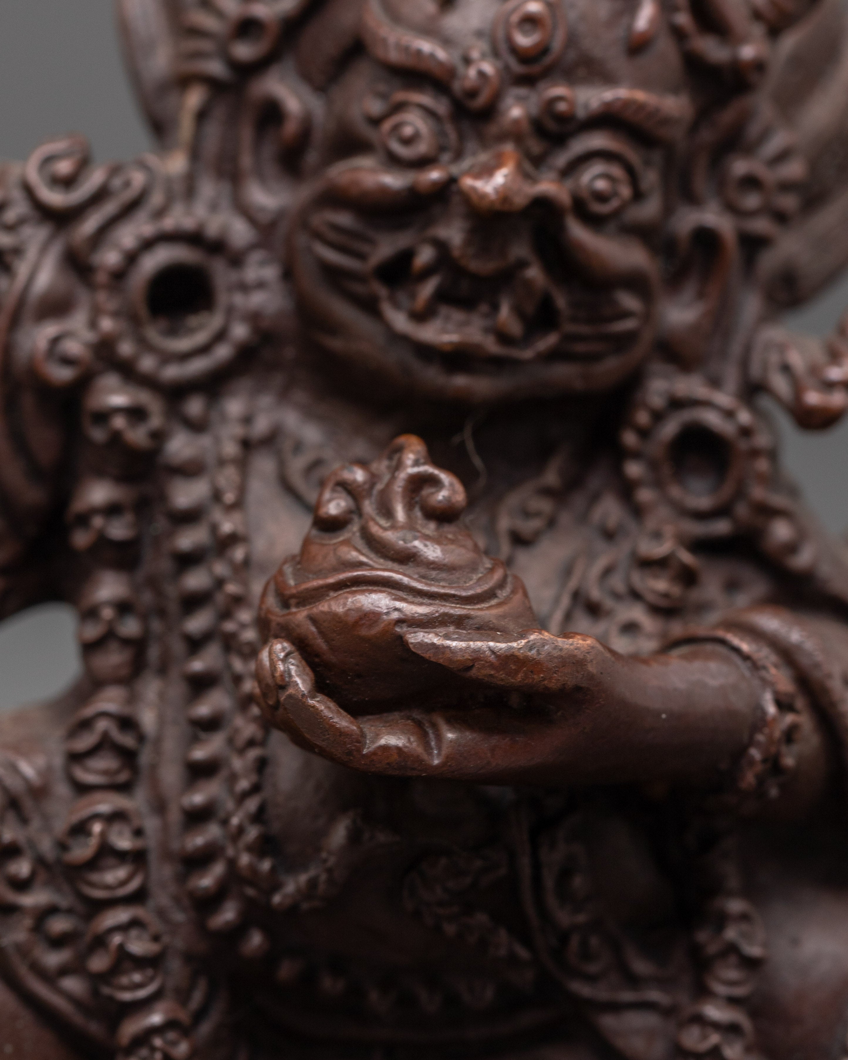Tibetan Mahakala Bernakchen Protector Deity Statue | Guardian Deity Sculpture