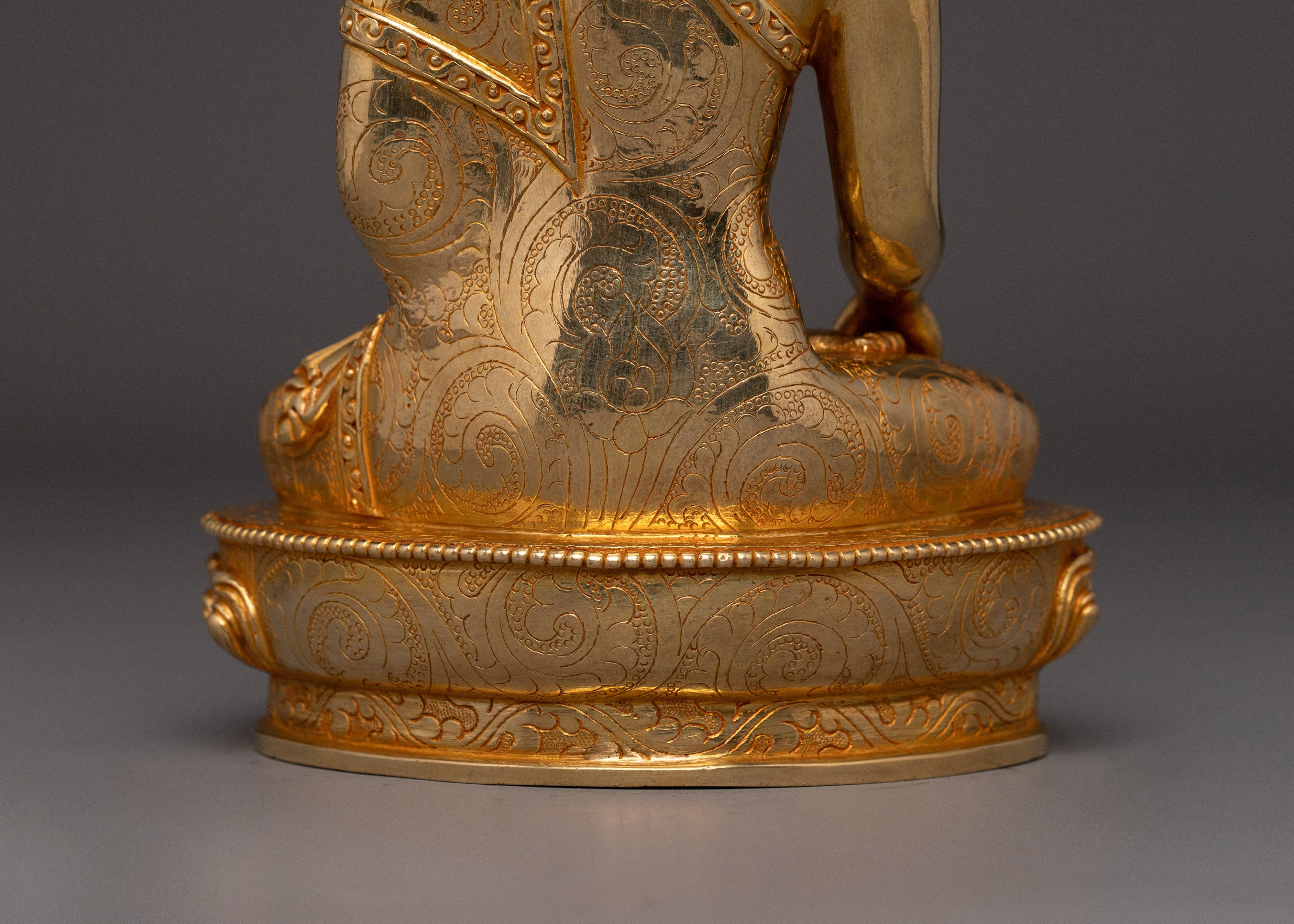 24k Gold Gilded Buddha Shakyamuni Sculpture | Founder of the Buddhist Path