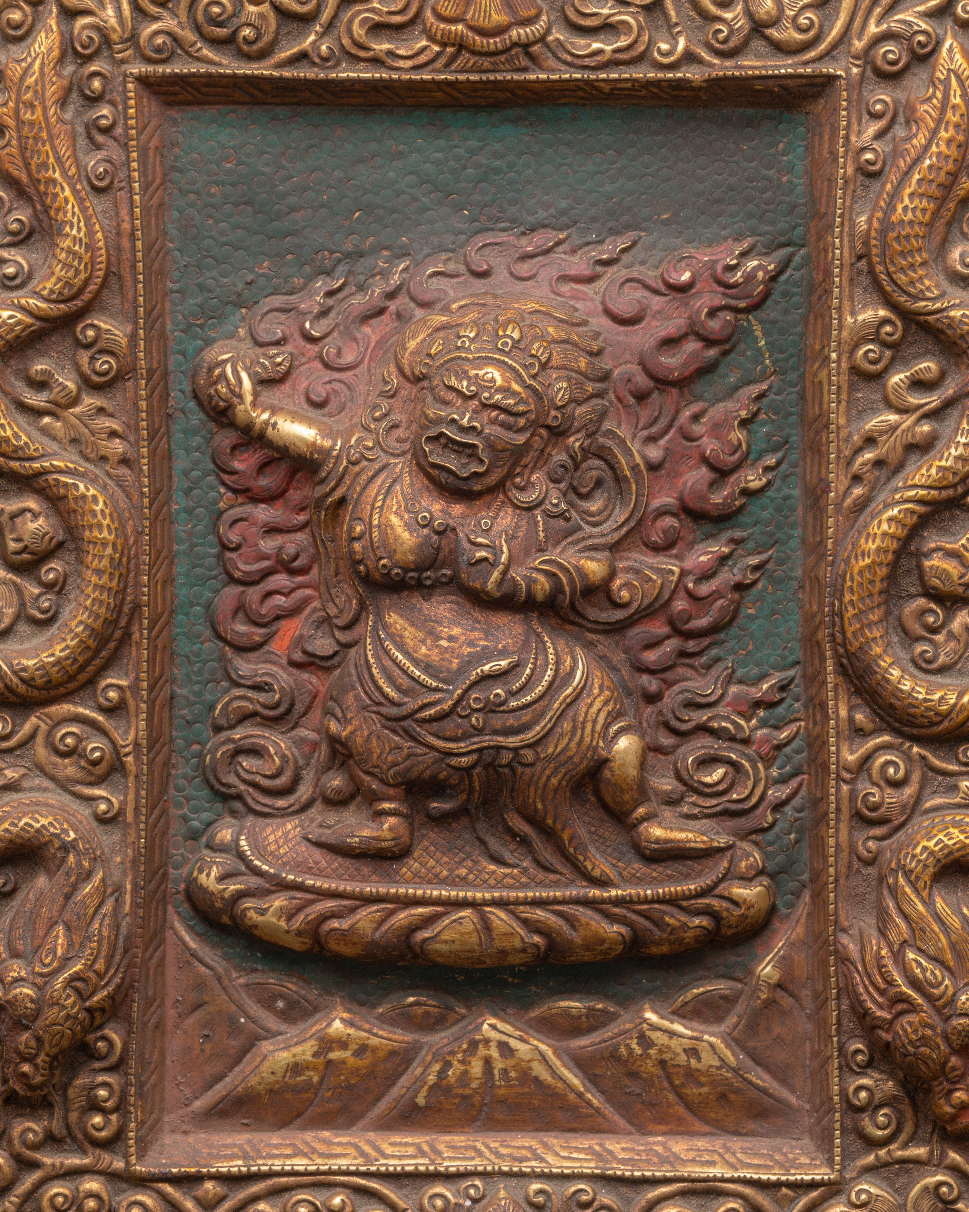 Vajrapani Brass Wall Hanging | Tibetan Spiritual Protector Deity