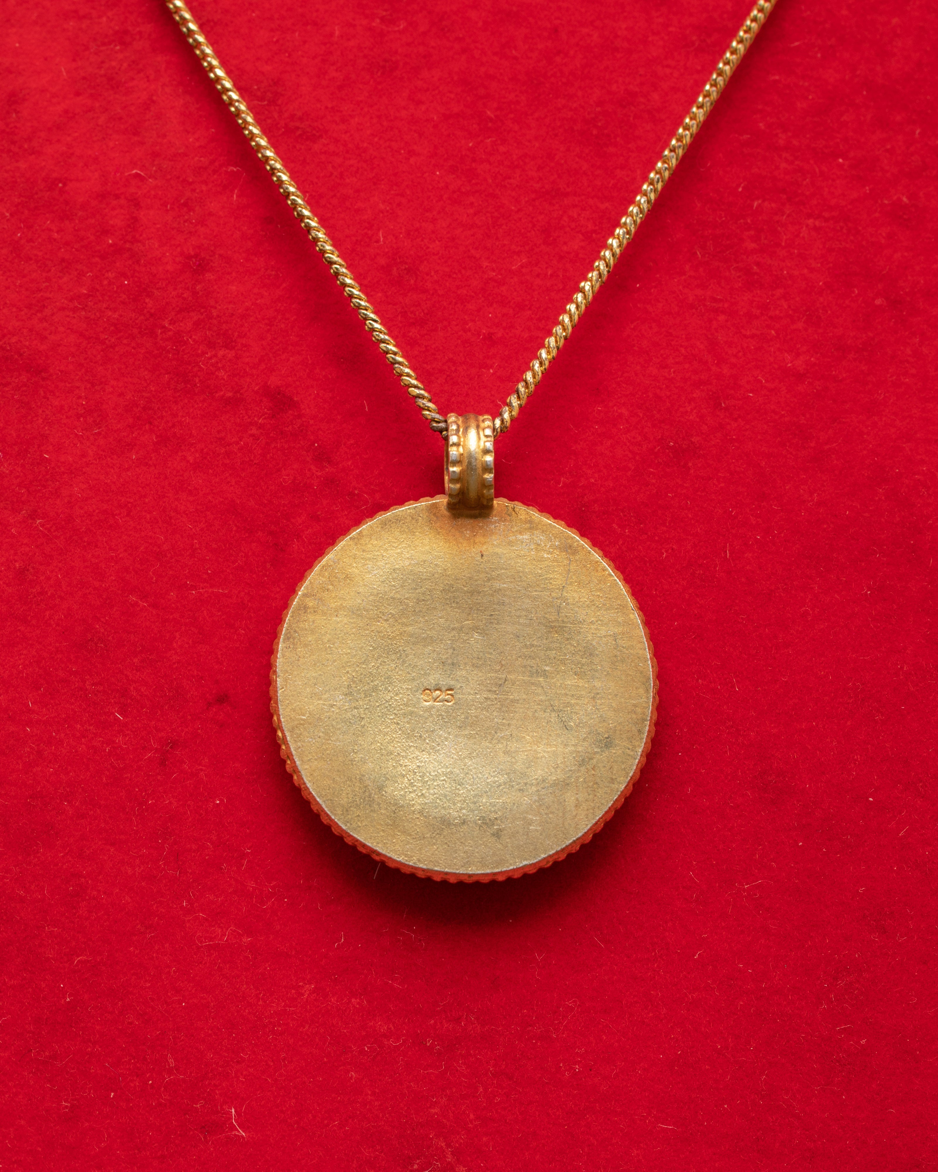 Handcrafted Parasol Locket Pendant | Silver & Gold Plated with Turquoise