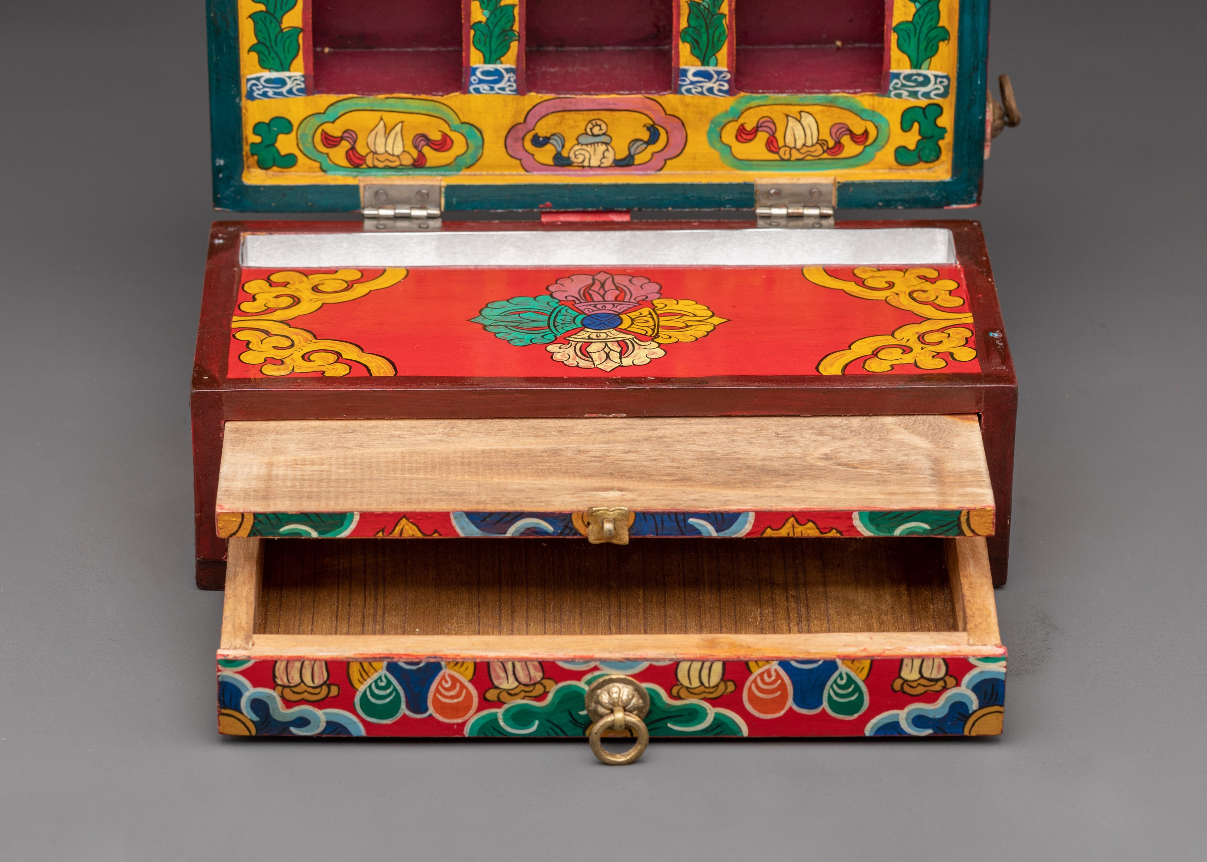 Handmade Traditional Himalayan Altar Box | Tibetan Ritual Shrine