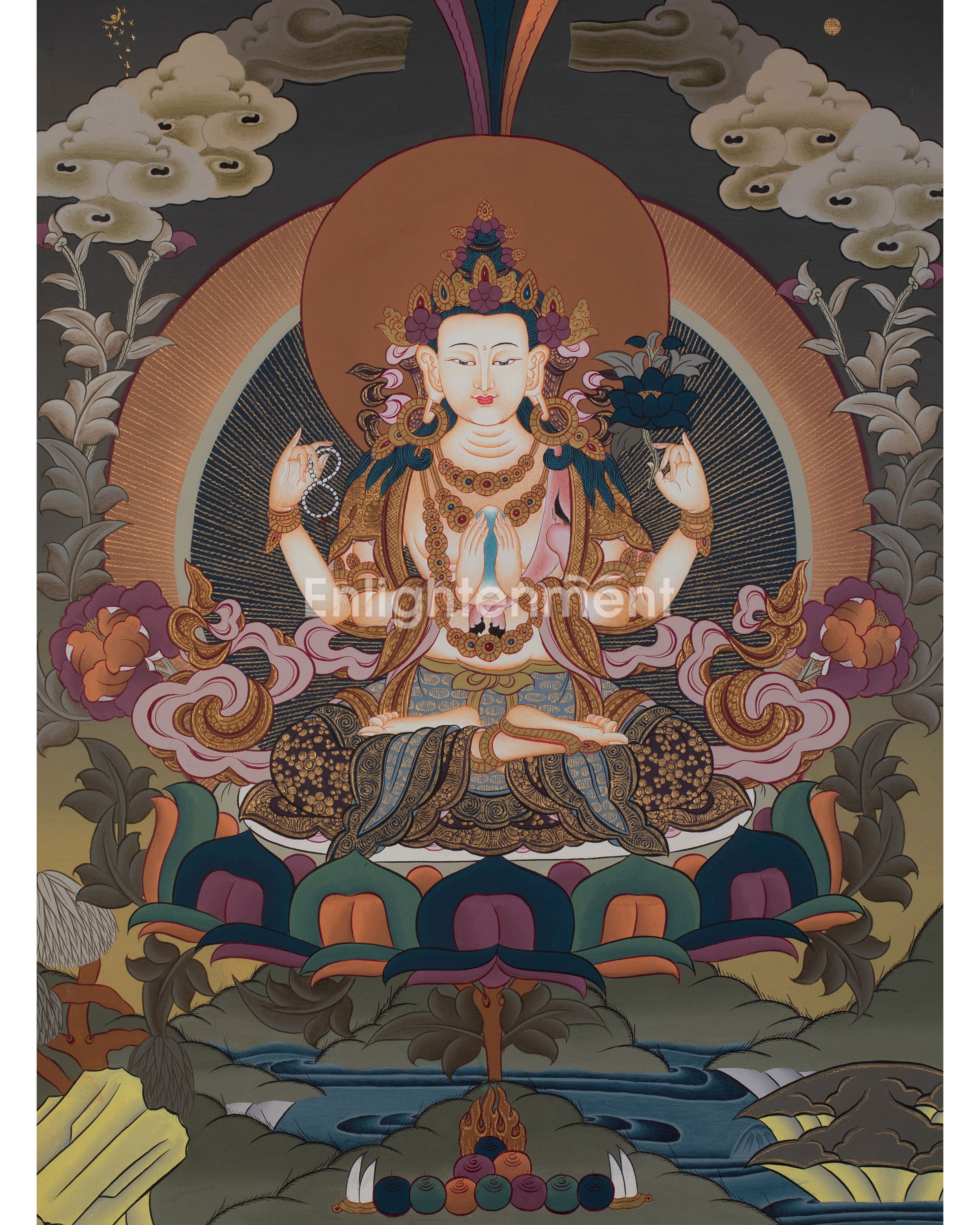 four-armed-compassionate-chenrezig-thangka