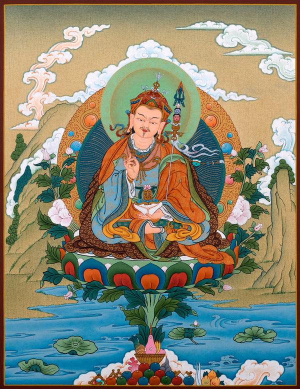 Traditional Guru Rinpoche Thangka | Padmasambhava Acrylics Painting