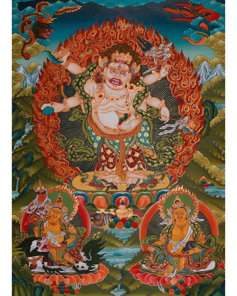 hand-painted white mahakala