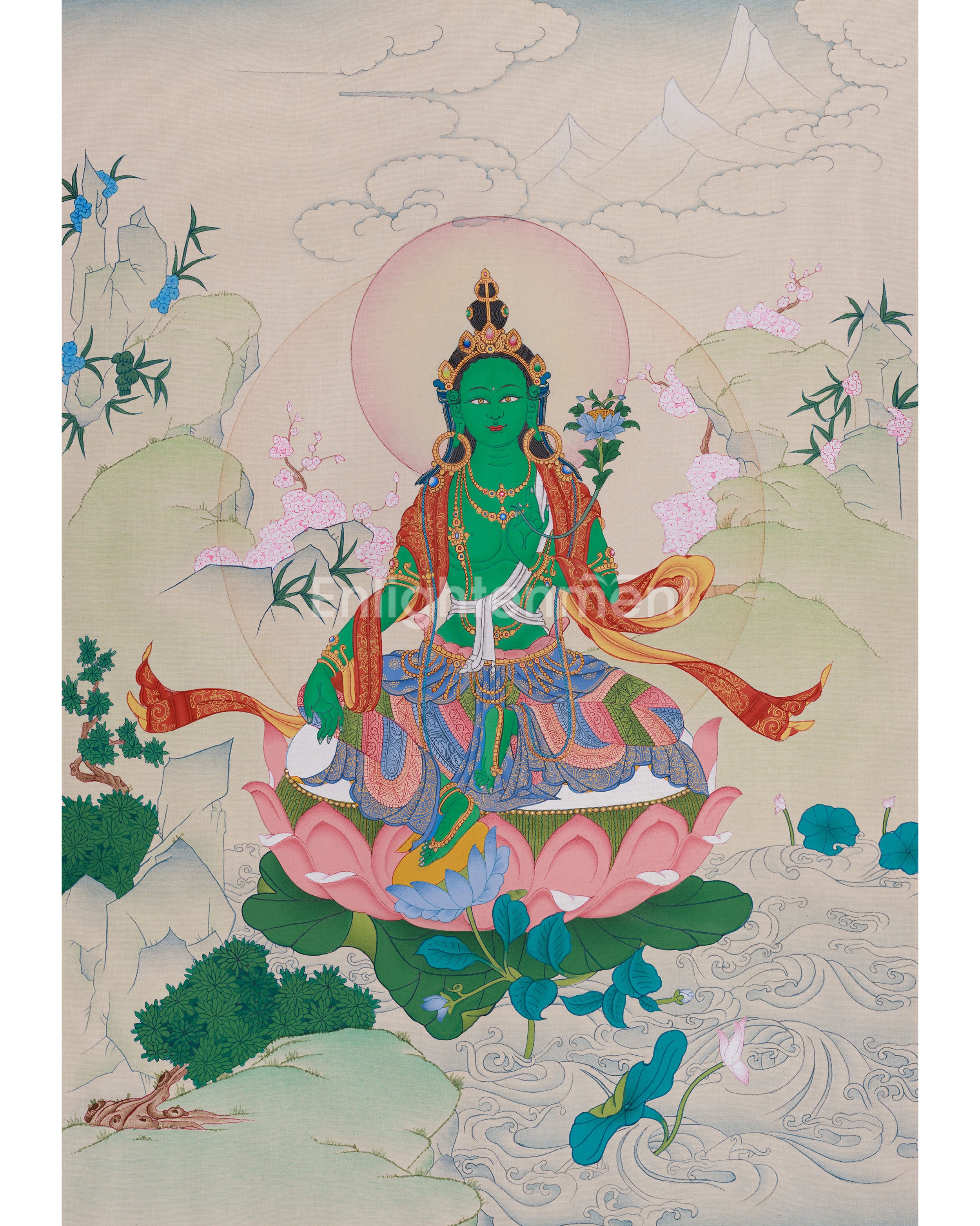 handmade-green-tara-painting