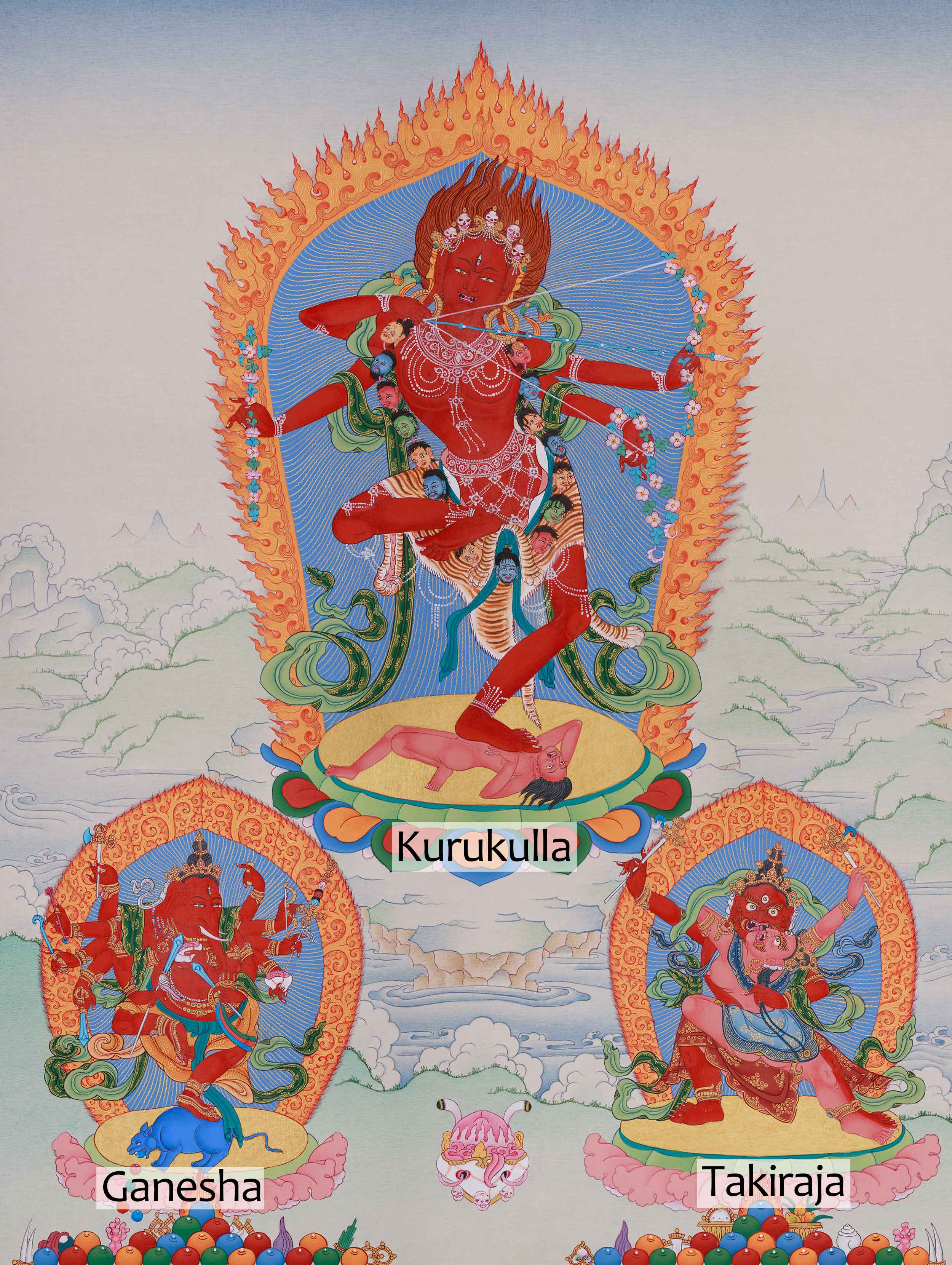 Sacred Dakini Kurukulla Thangka | Tibetan Semi-Wrathful Deity