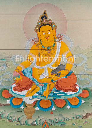 Dzambhala Thangka Artwork | Deity of Wealth and Compassion | Traditional Hand Painted Art