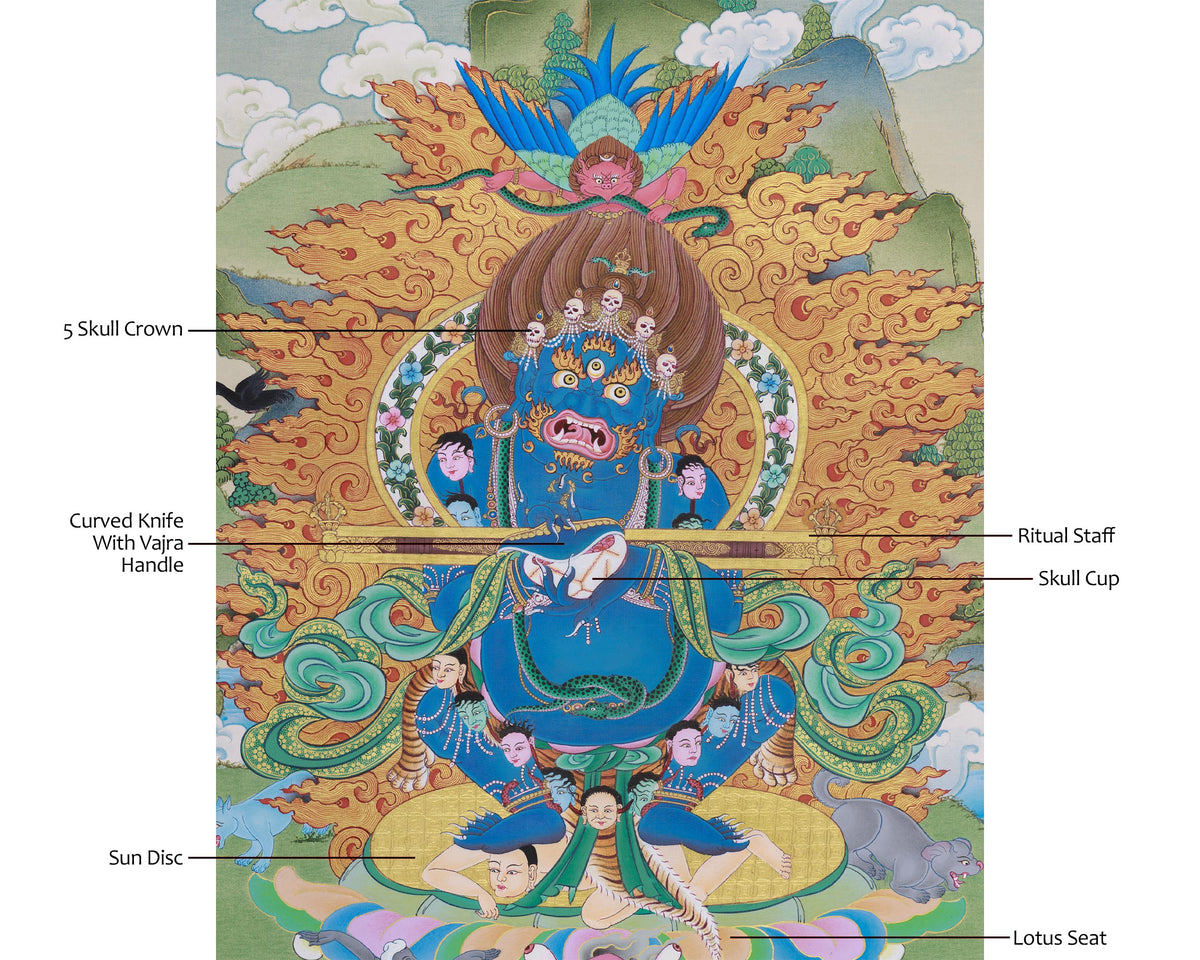 Sakya Mahakala Buddhist Art |  Lord of the Pavilion | Fierce Protector Deity