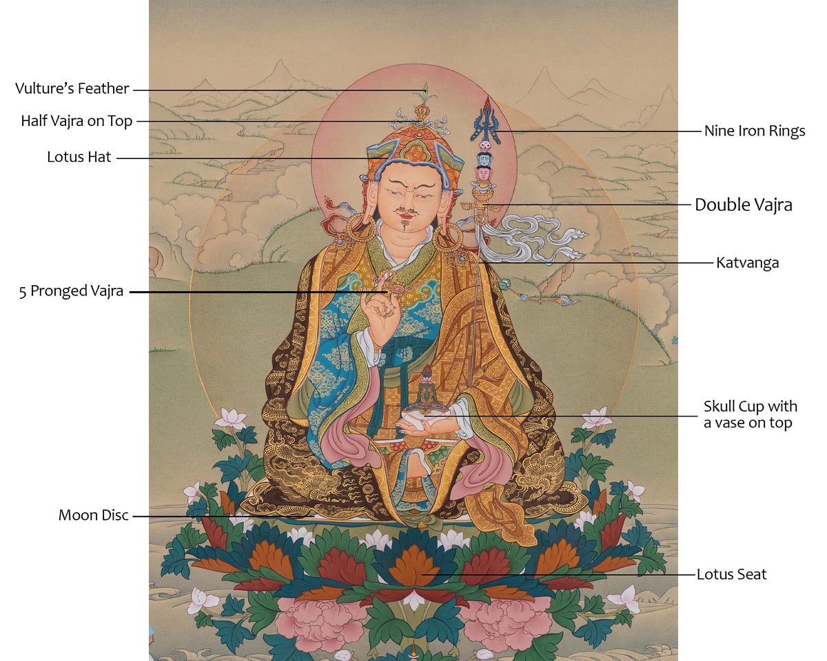 Guru Rinpoche Vajrayana Artwork | The Second Buddha | Lotus-Born Master