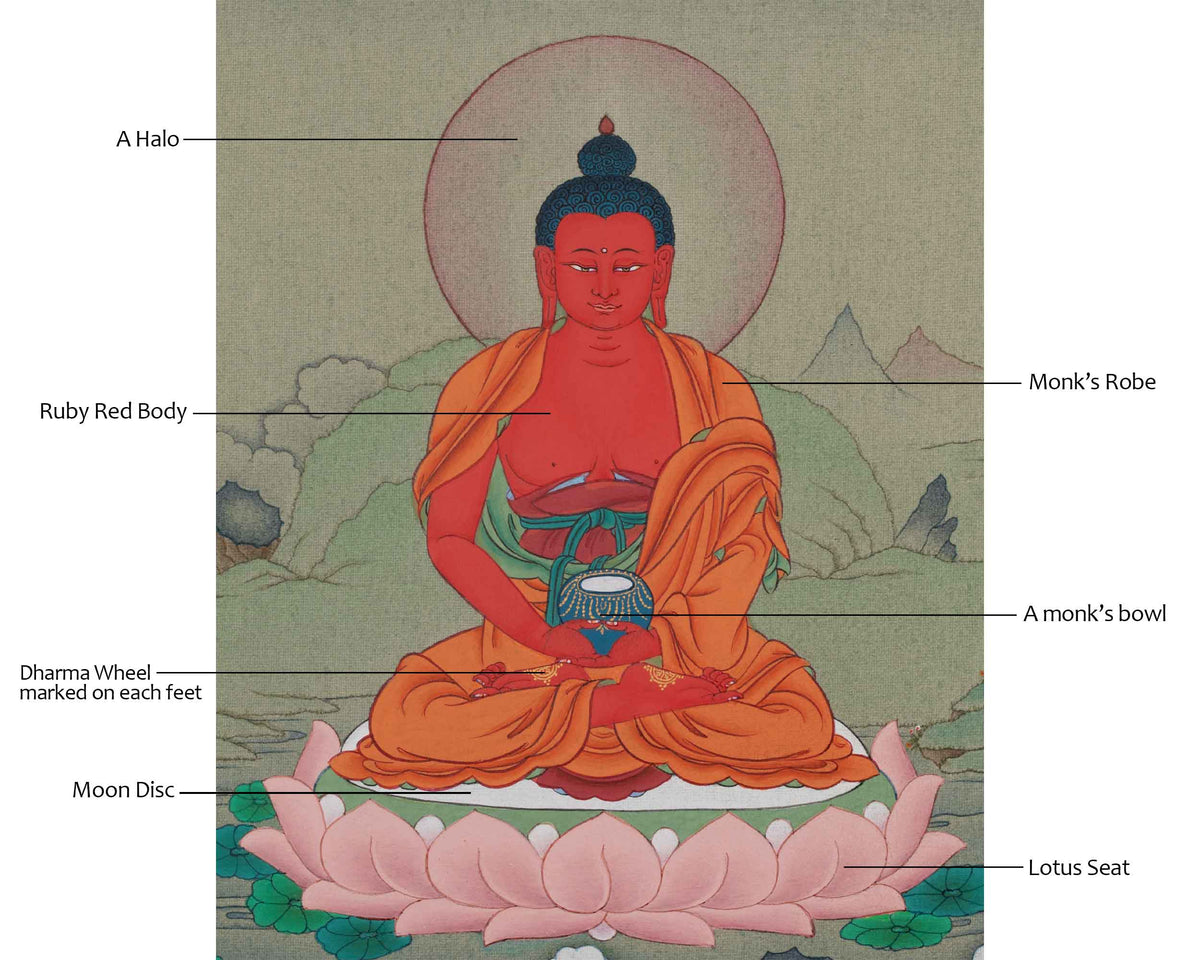 Amitabha Buddha Sacred Artwork | Buddha of Infinite Light and Boundless Compassion | Vajrayana Art