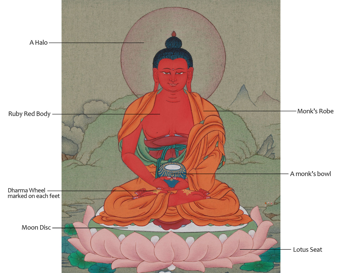 Pure Land Amitabha Buddha Thangka | Represent Infinite Compassion