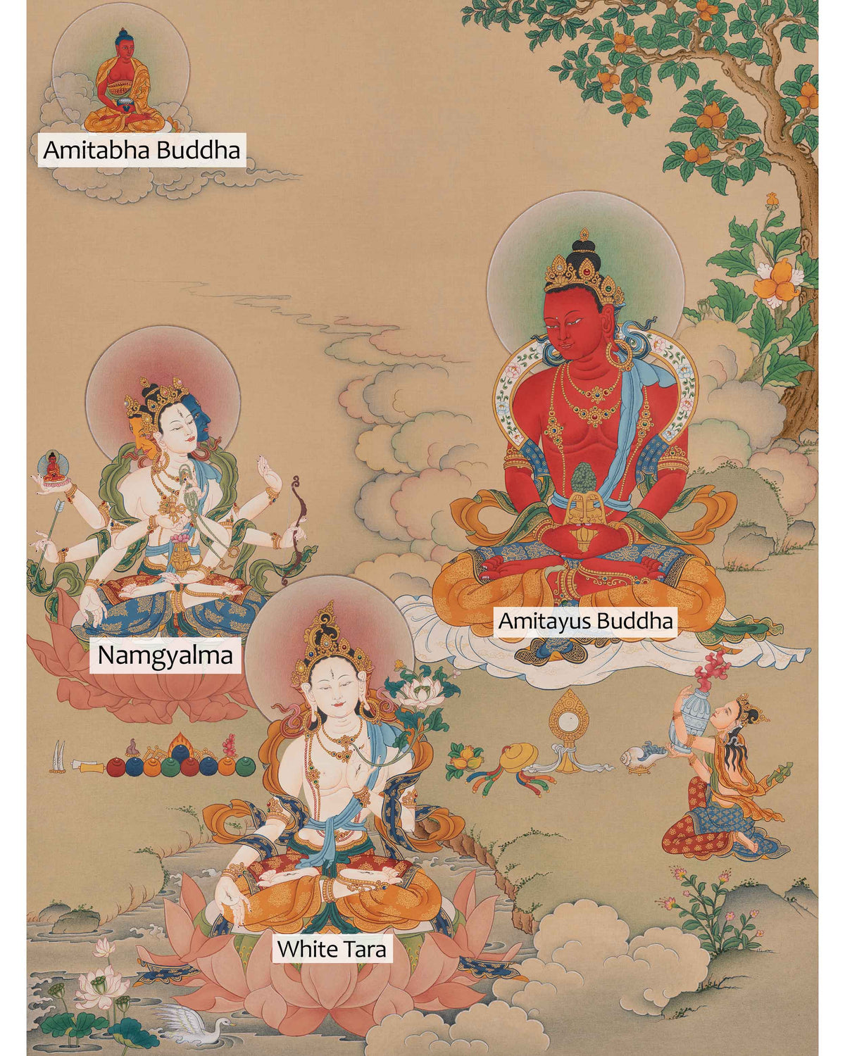 Amitayus Buddha Buddhist Art | Longevity Deity | Vajrayana Buddhism