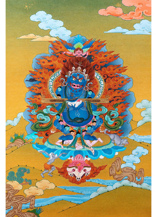 Sakya Mahakala Thangka | Dharmapala | Tibetan Vajrayana Art