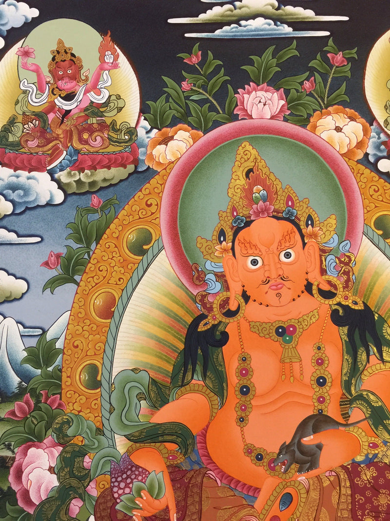 Dzambala Kubera Thangka | Divine Wealth and Prosperity | Home with Wealth and Good Fortune |